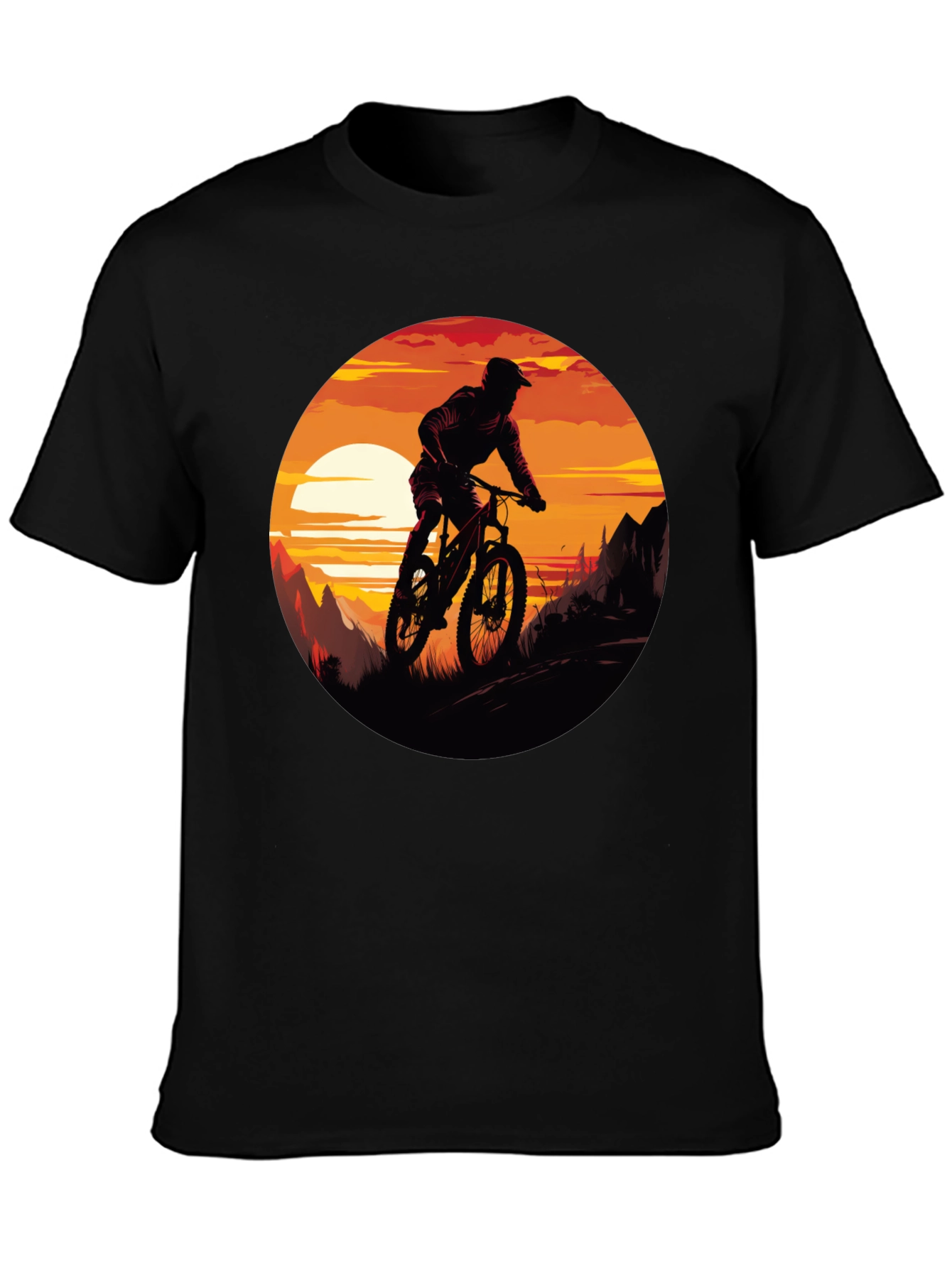 Mountain Bike Sunset Graphic Tee - Adventure Ready