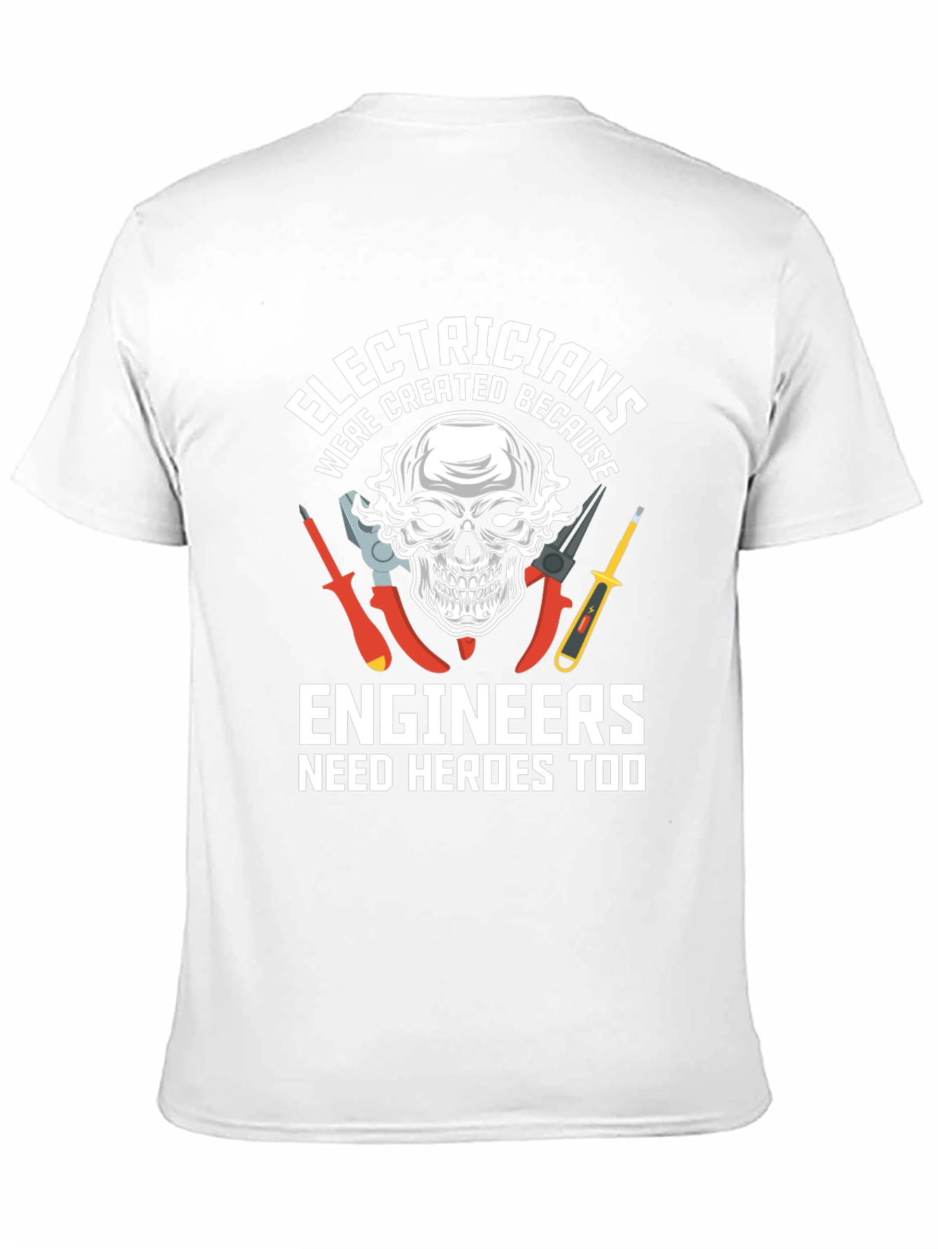 Electrician Hero Tee - Skull & Tools Graphic