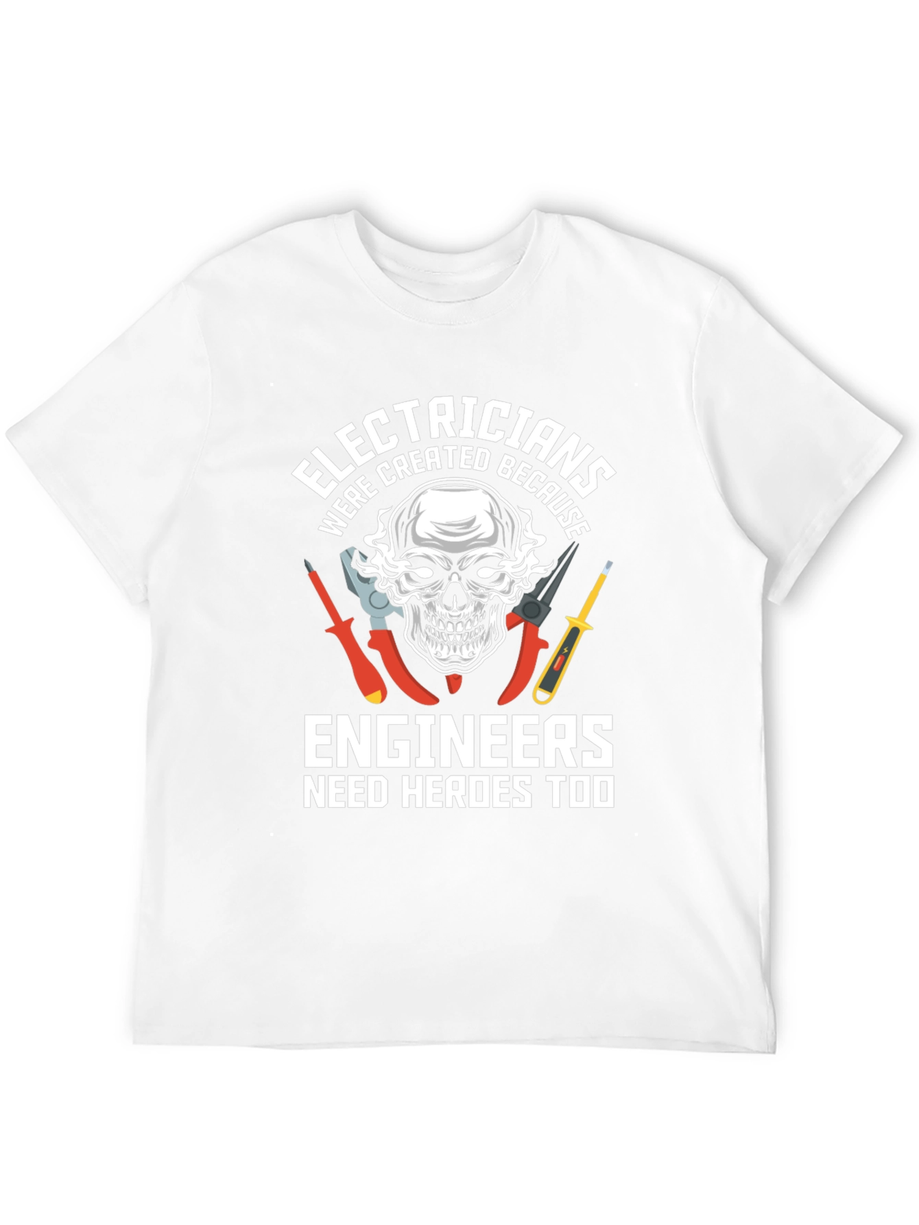 Electrician Hero Tee - Skull & Tools Graphic