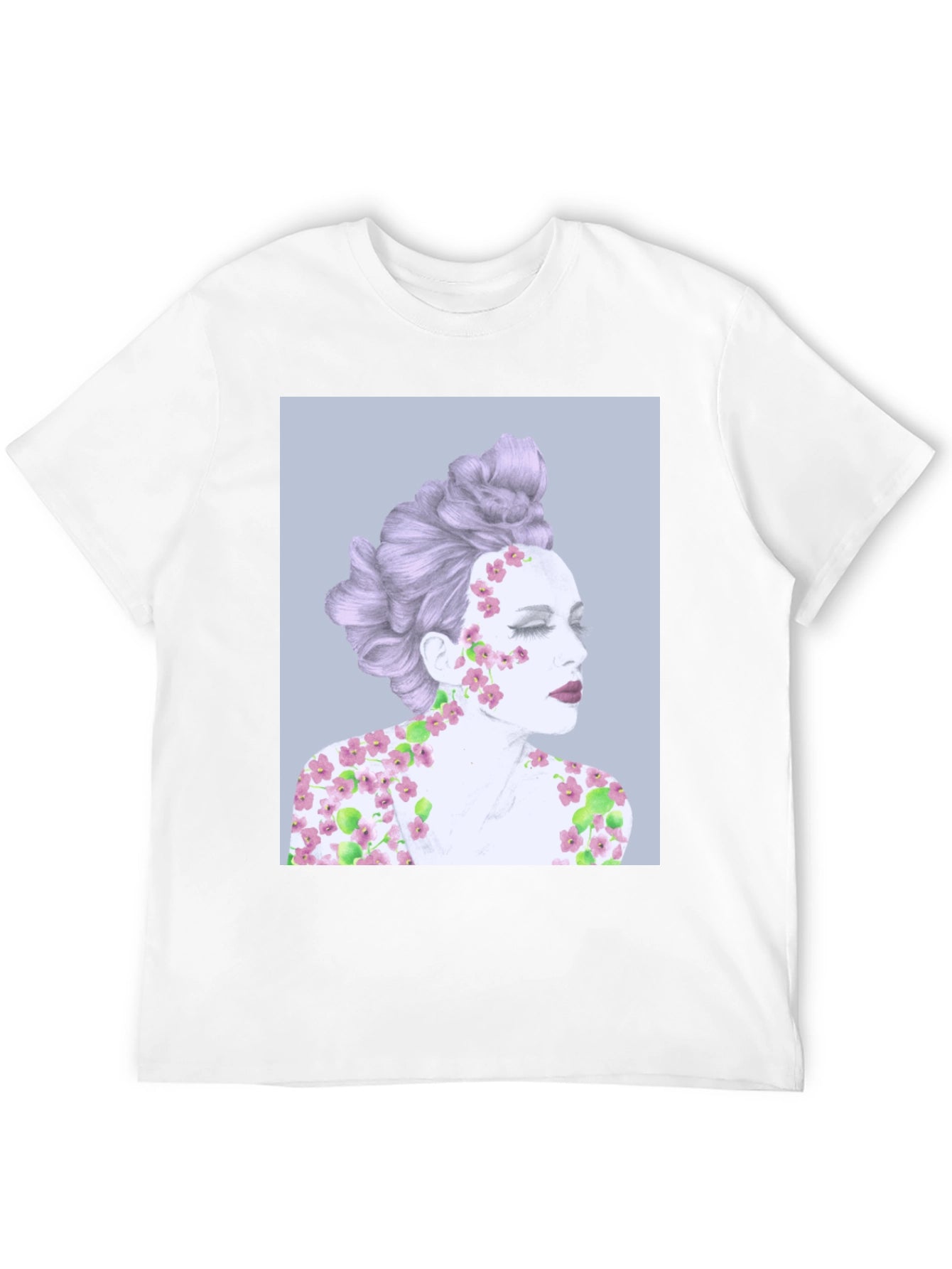 Floral Woman Graphic Tee - Artistic Design