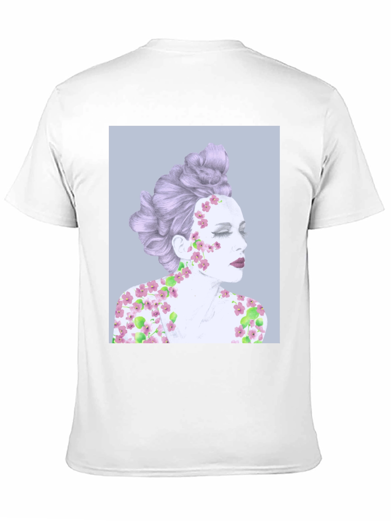 Floral Woman Graphic Tee - Artistic Design
