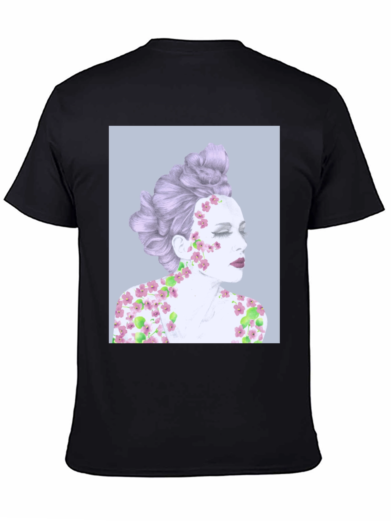 Floral Woman Graphic Tee - Artistic Design