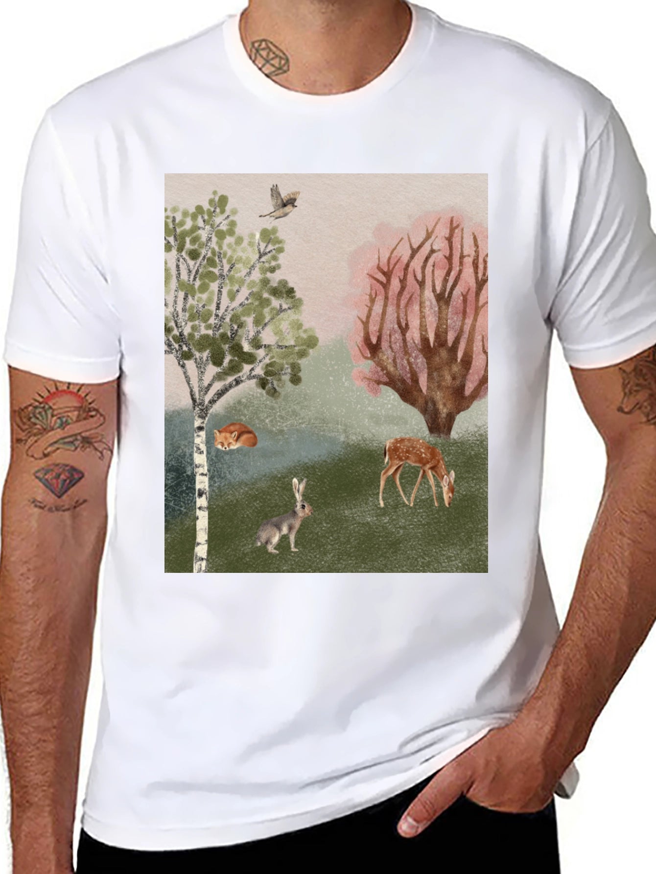 Enchanted Forest Graphic Tee - Nature Lover Shirt