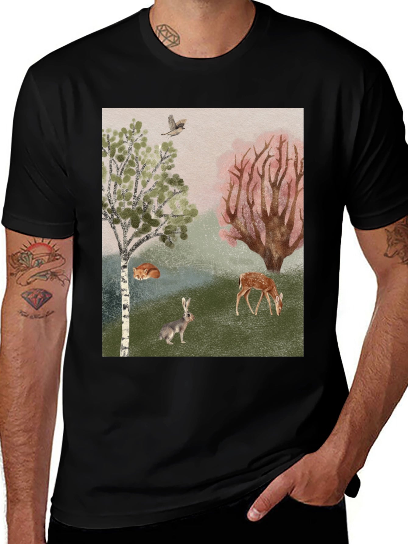 Enchanted Forest Graphic Tee - Nature Lover Shirt