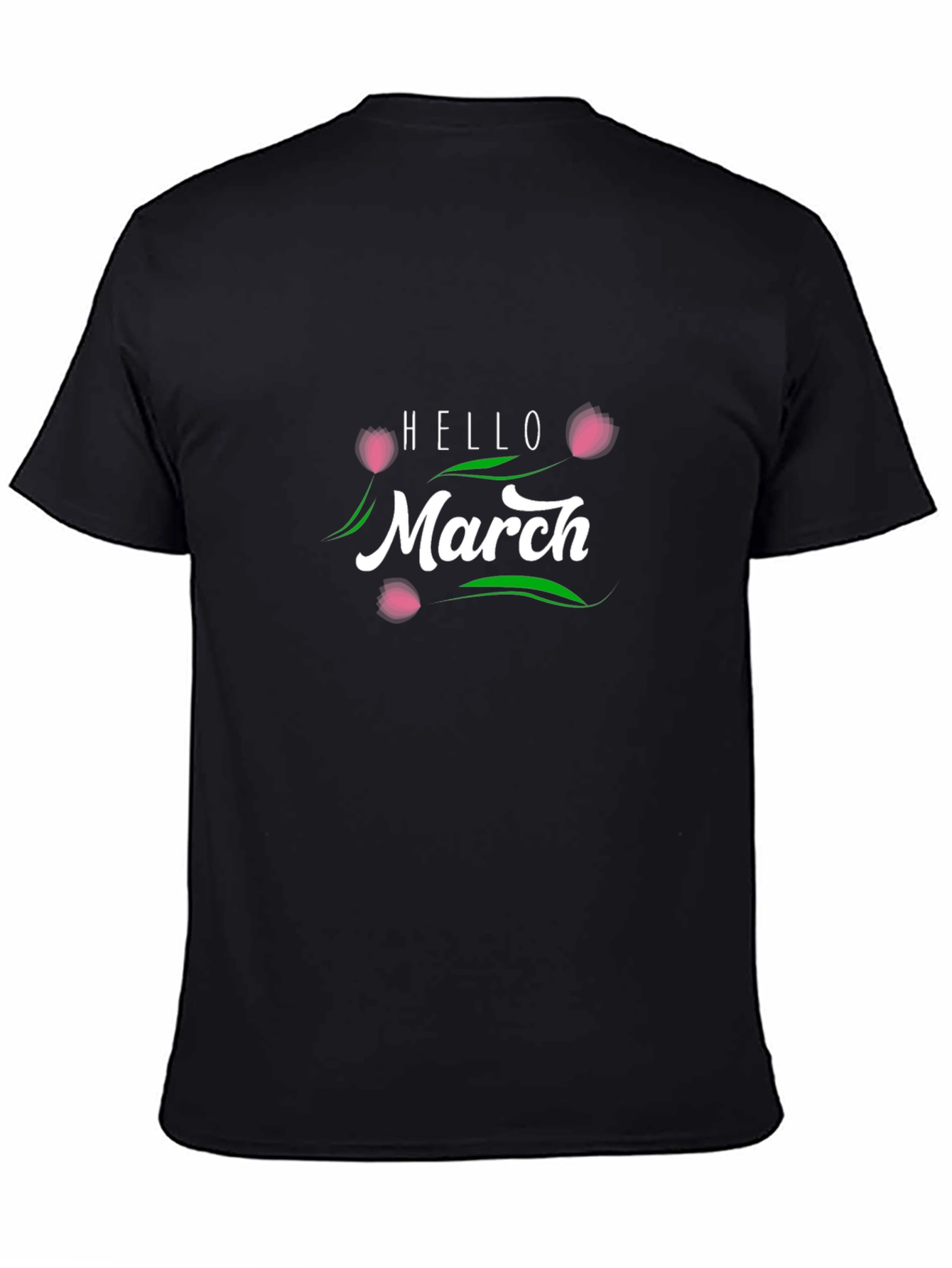 Hello March Black T-Shirt