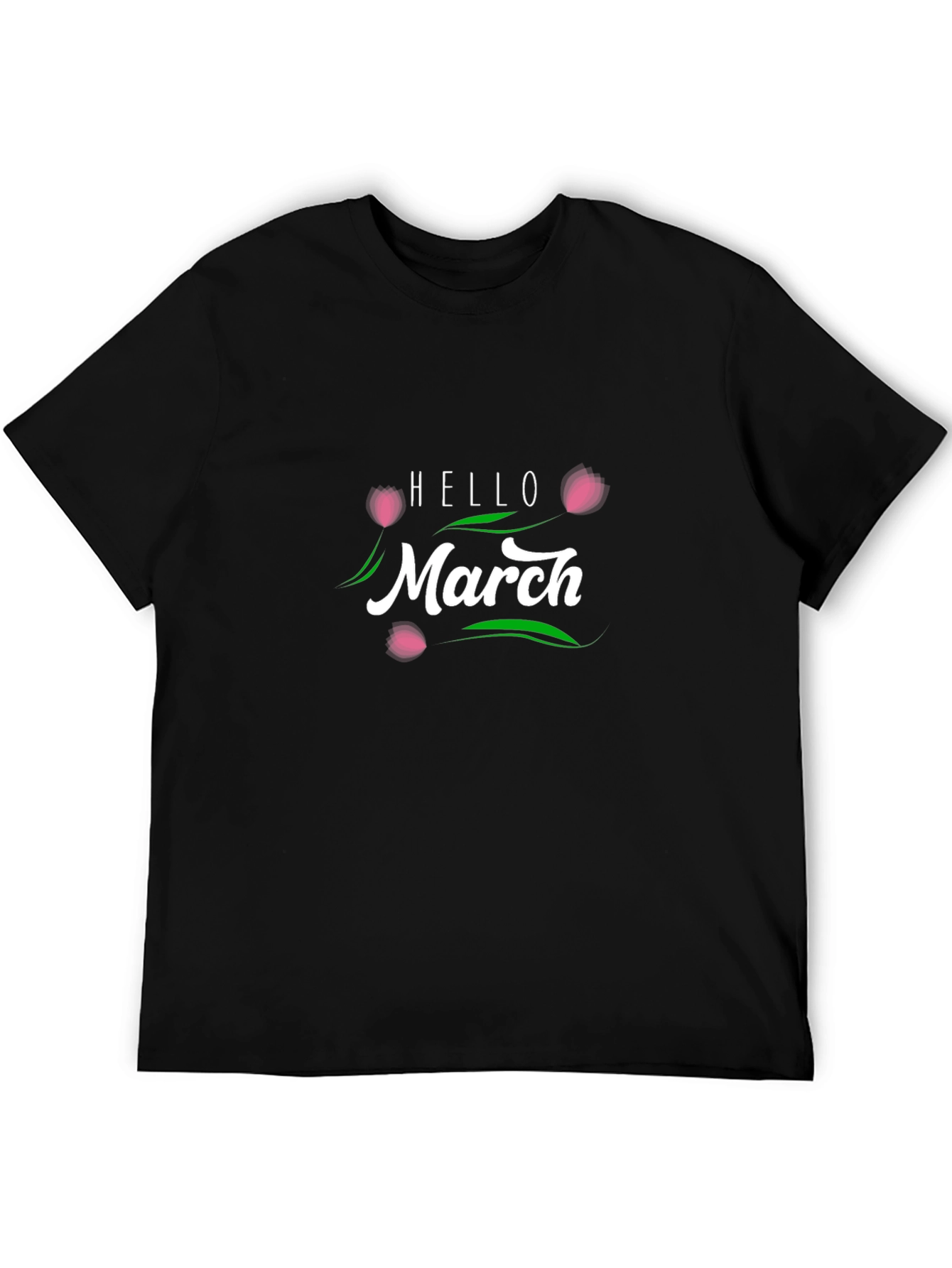 Hello March Black T-Shirt