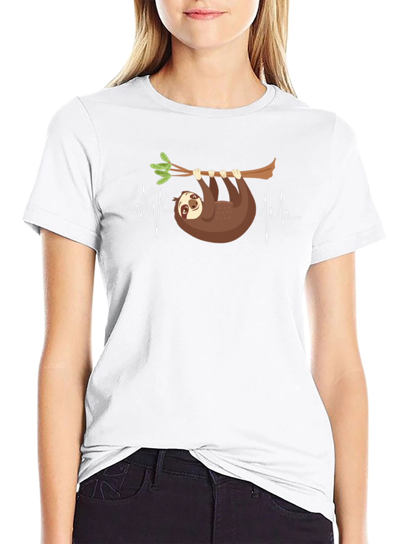 Sloth Heartbeat Graphic Tee - Casual Comfort