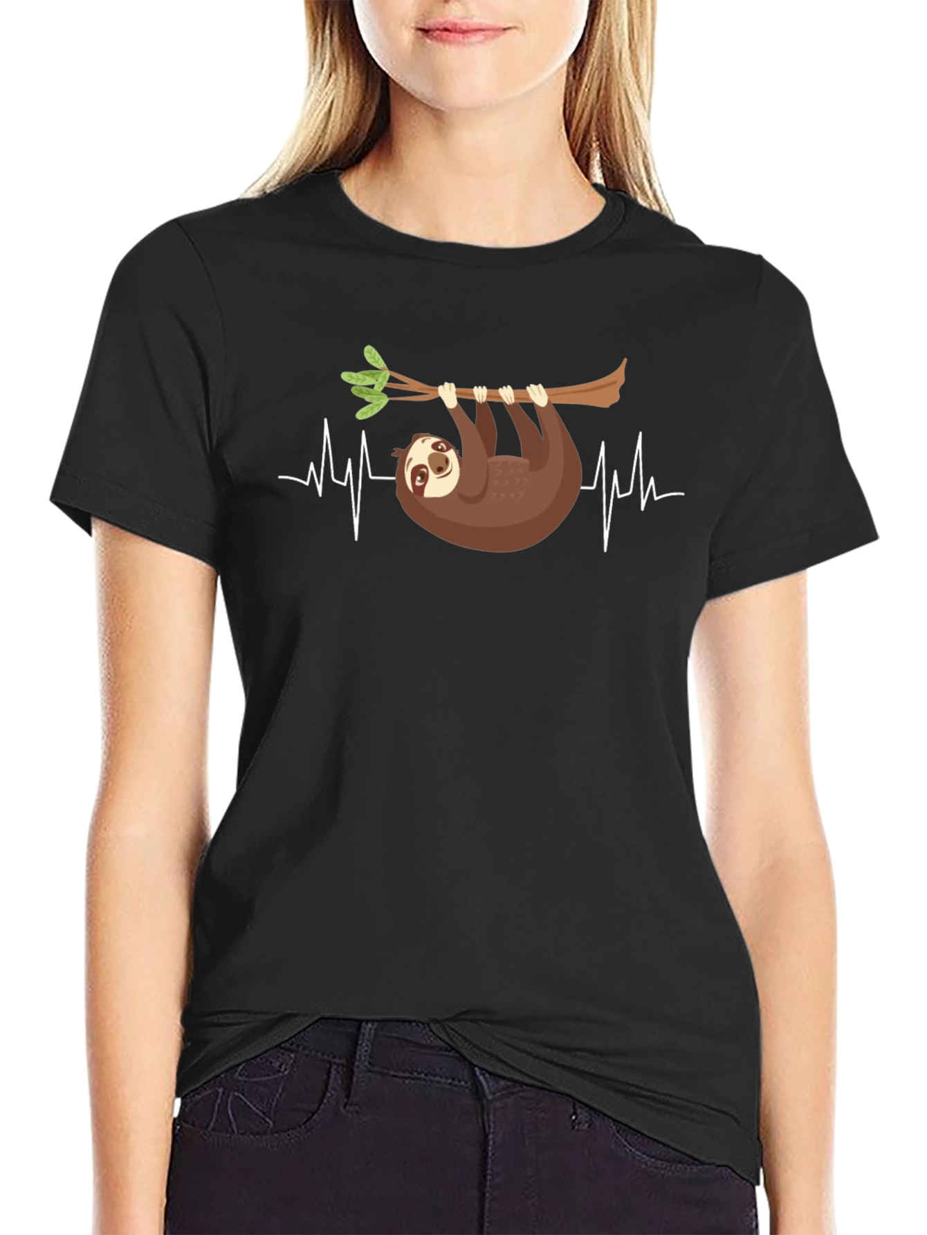 Sloth Heartbeat Graphic Tee - Casual Comfort