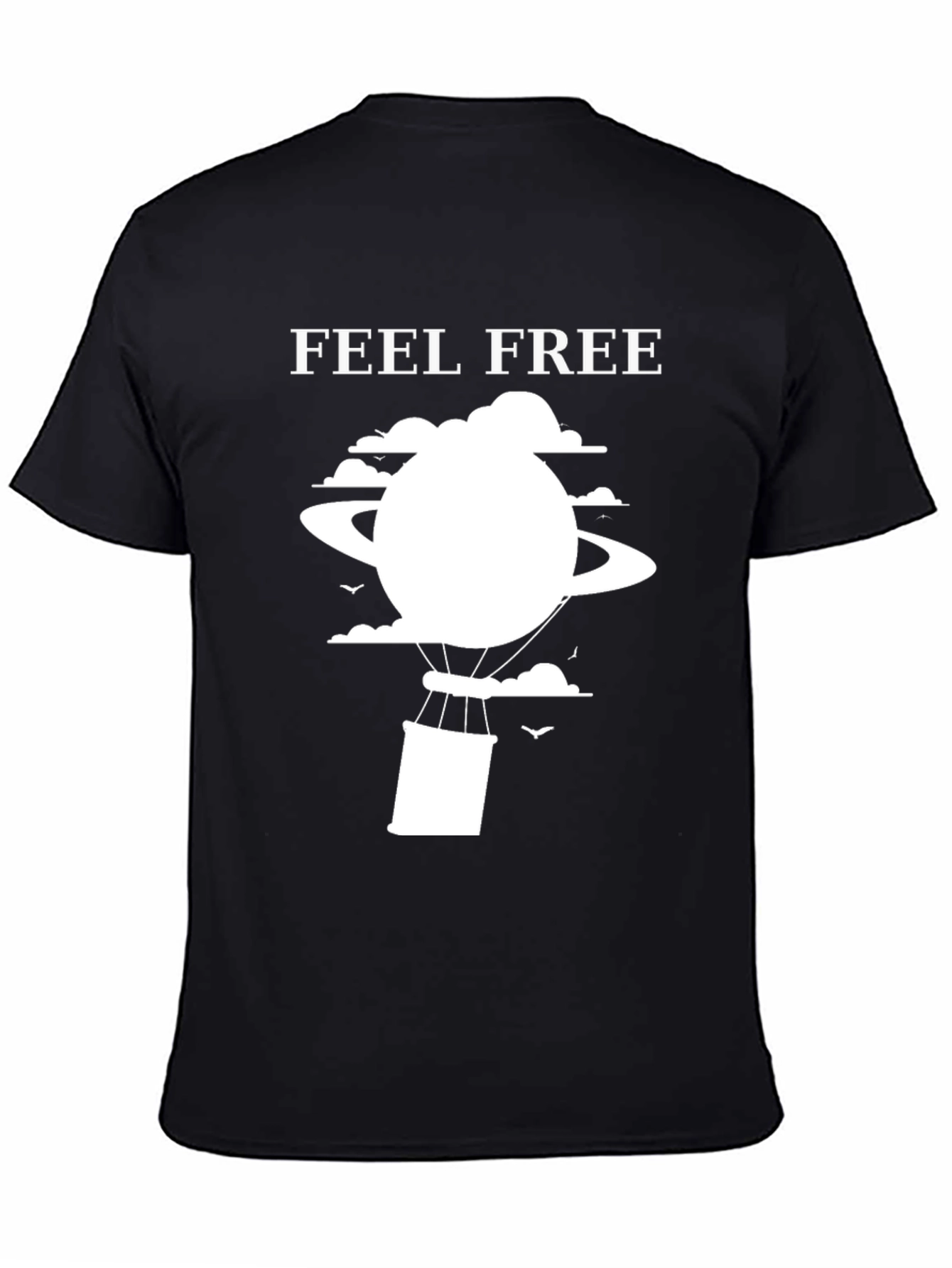 Feel Free T-Shirt: Saturn Hot Air Balloon Graphic Tee