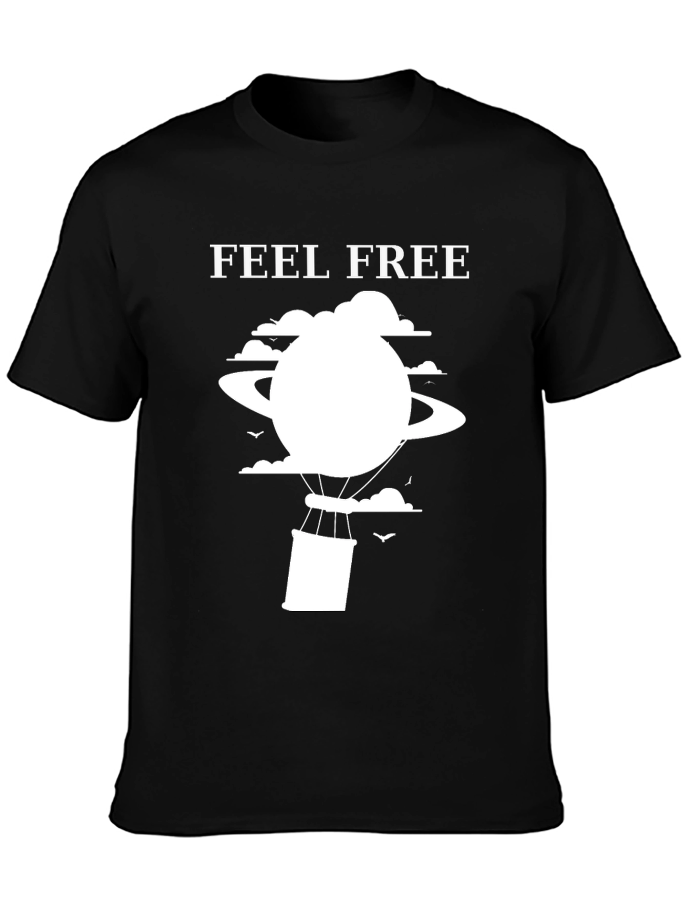 Feel Free T-Shirt: Saturn Hot Air Balloon Graphic Tee