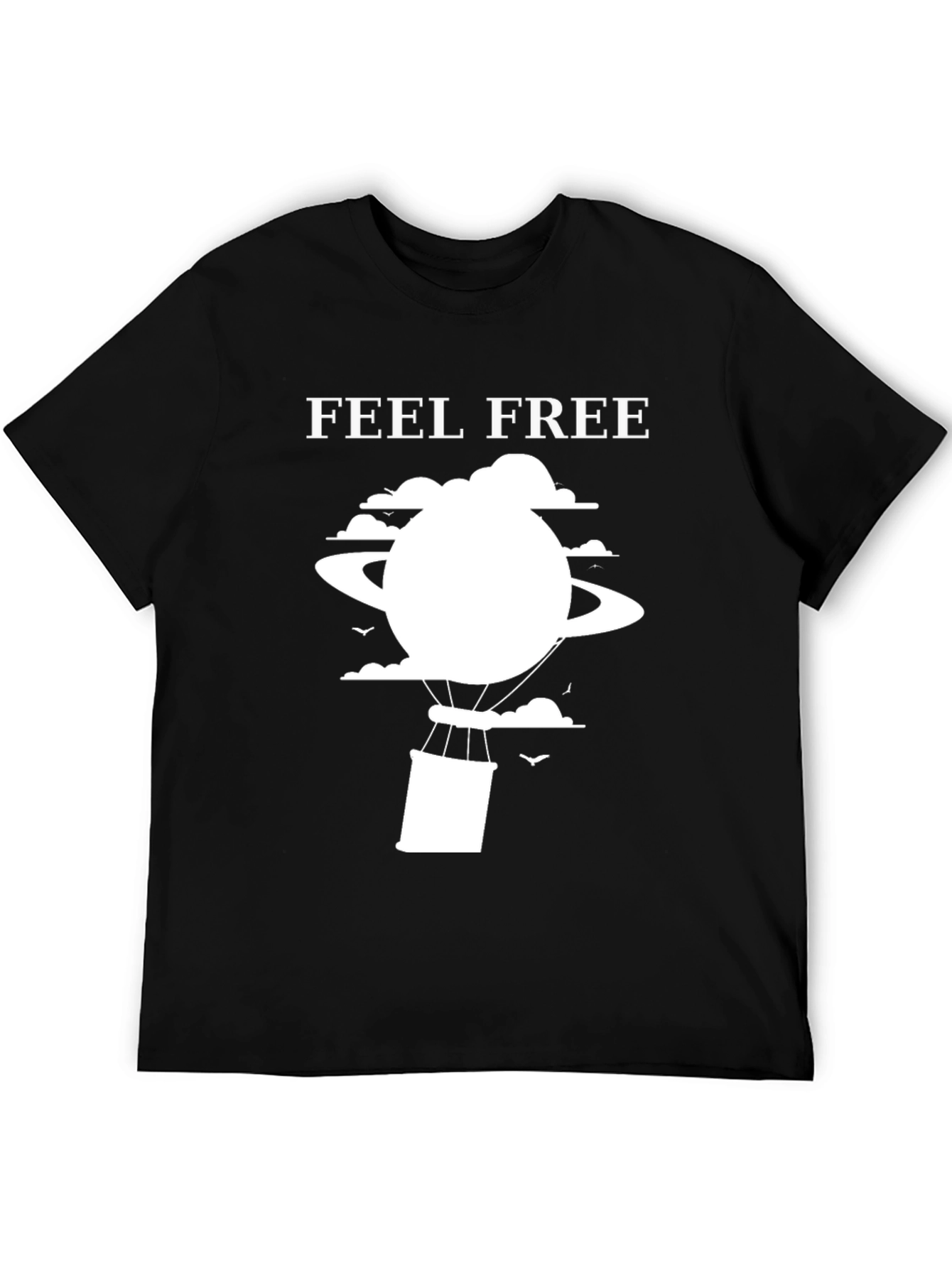 Feel Free T-Shirt: Saturn Hot Air Balloon Graphic Tee