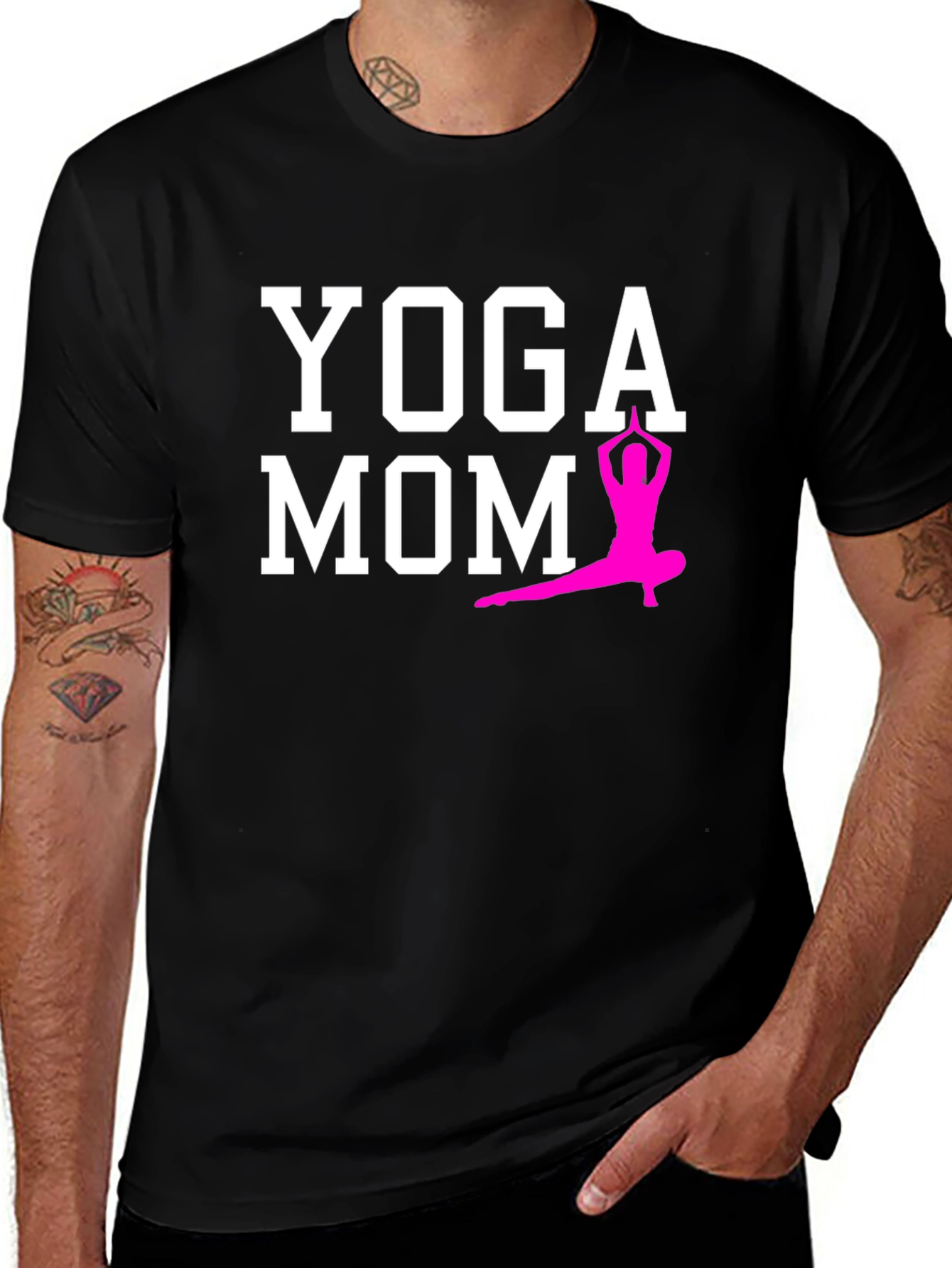 Yoga Mom T-Shirt - Black Cotton Blend