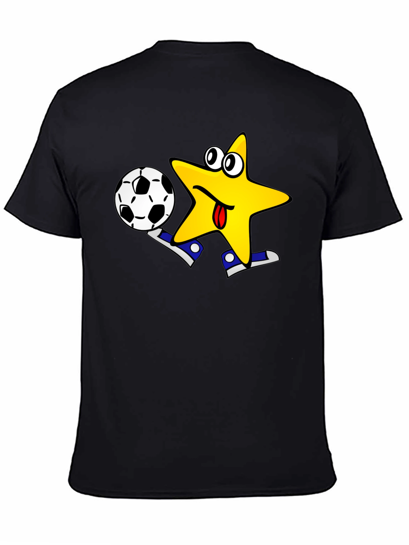 Funny Soccer Star T-Shirt - Black Cotton Tee
