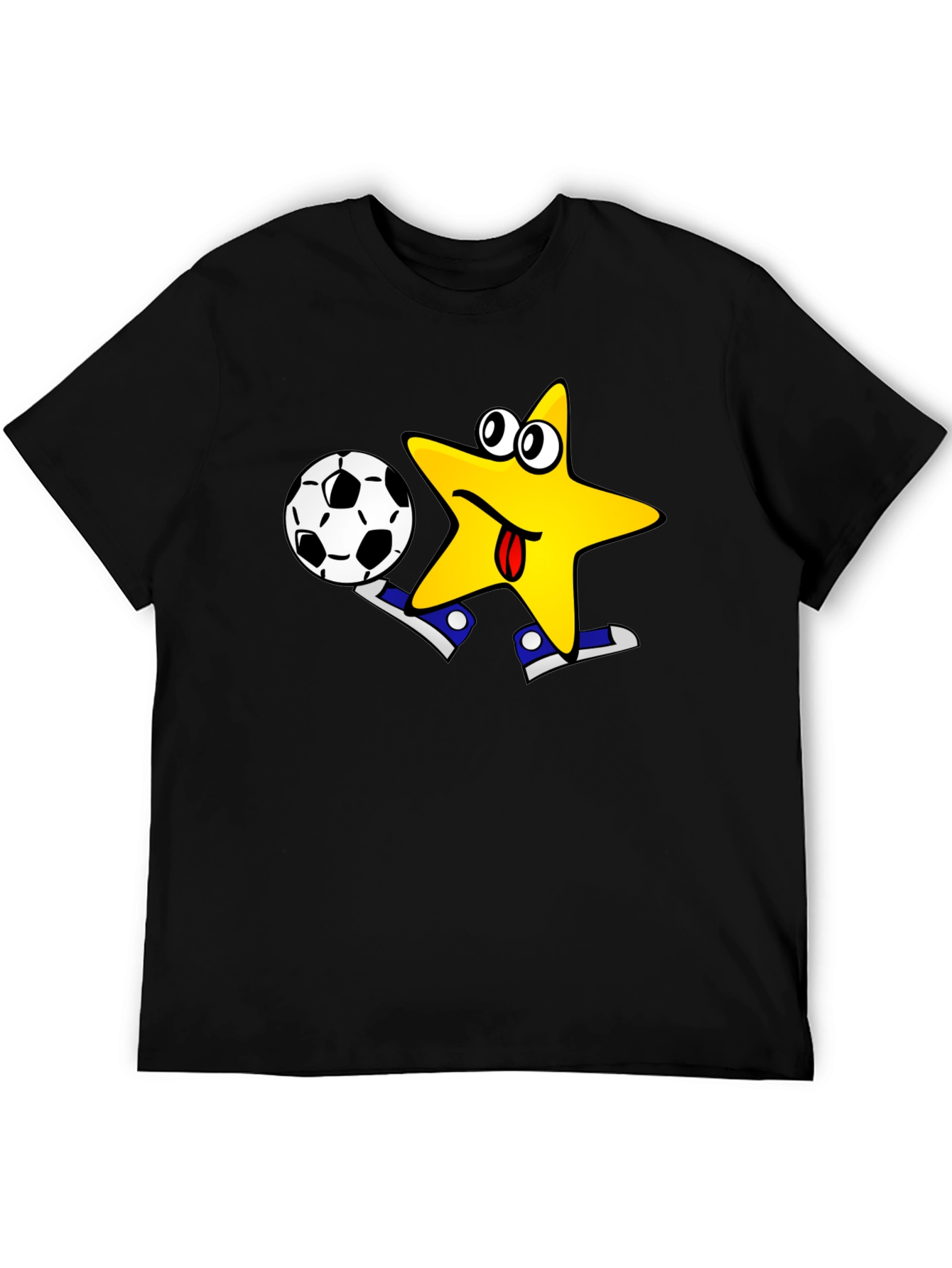 Funny Soccer Star T-Shirt - Black Cotton Tee