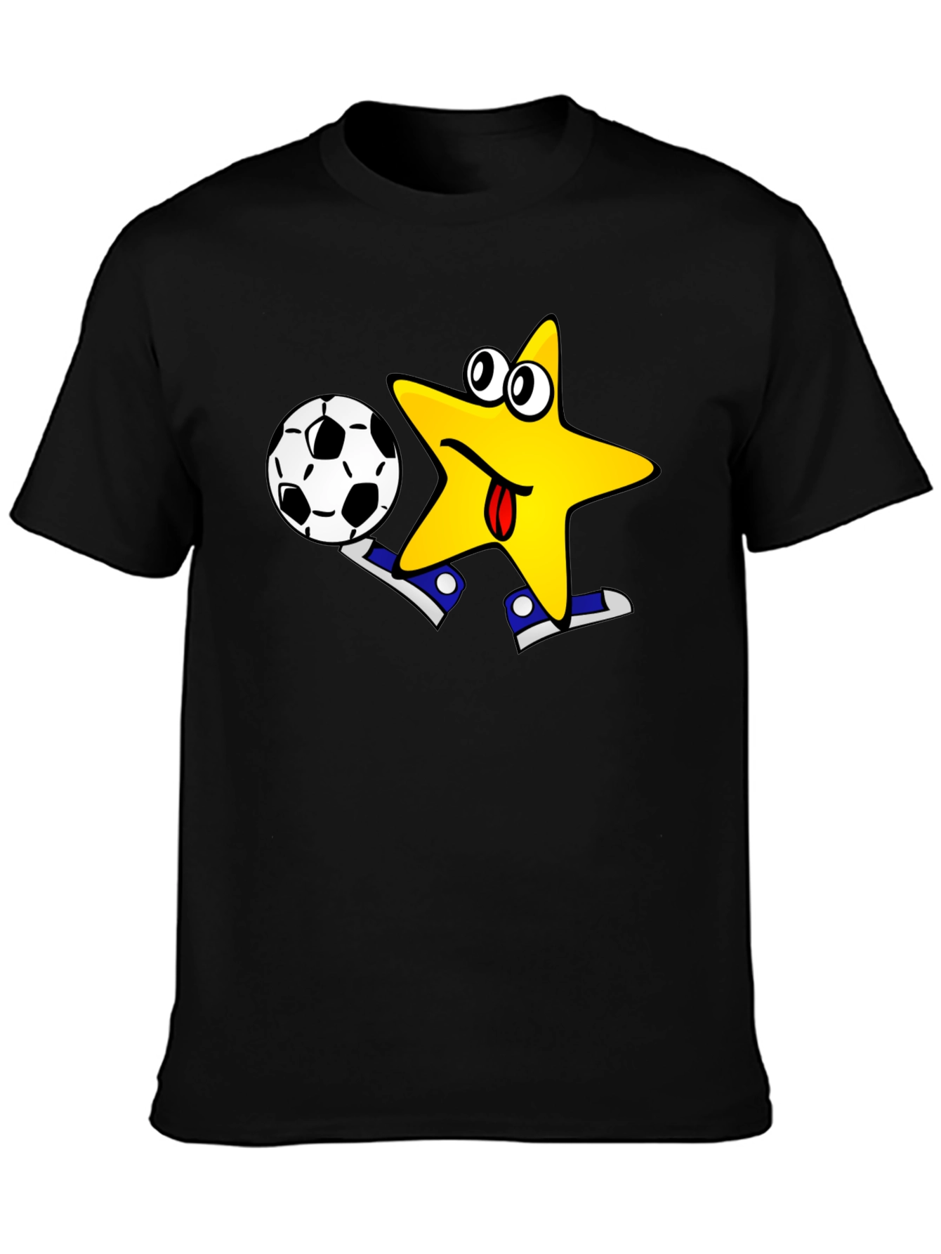 Funny Soccer Star T-Shirt - Black Cotton Tee