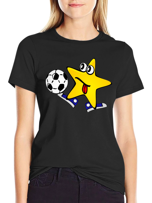 Funny Soccer Star T-Shirt - Black Cotton Tee