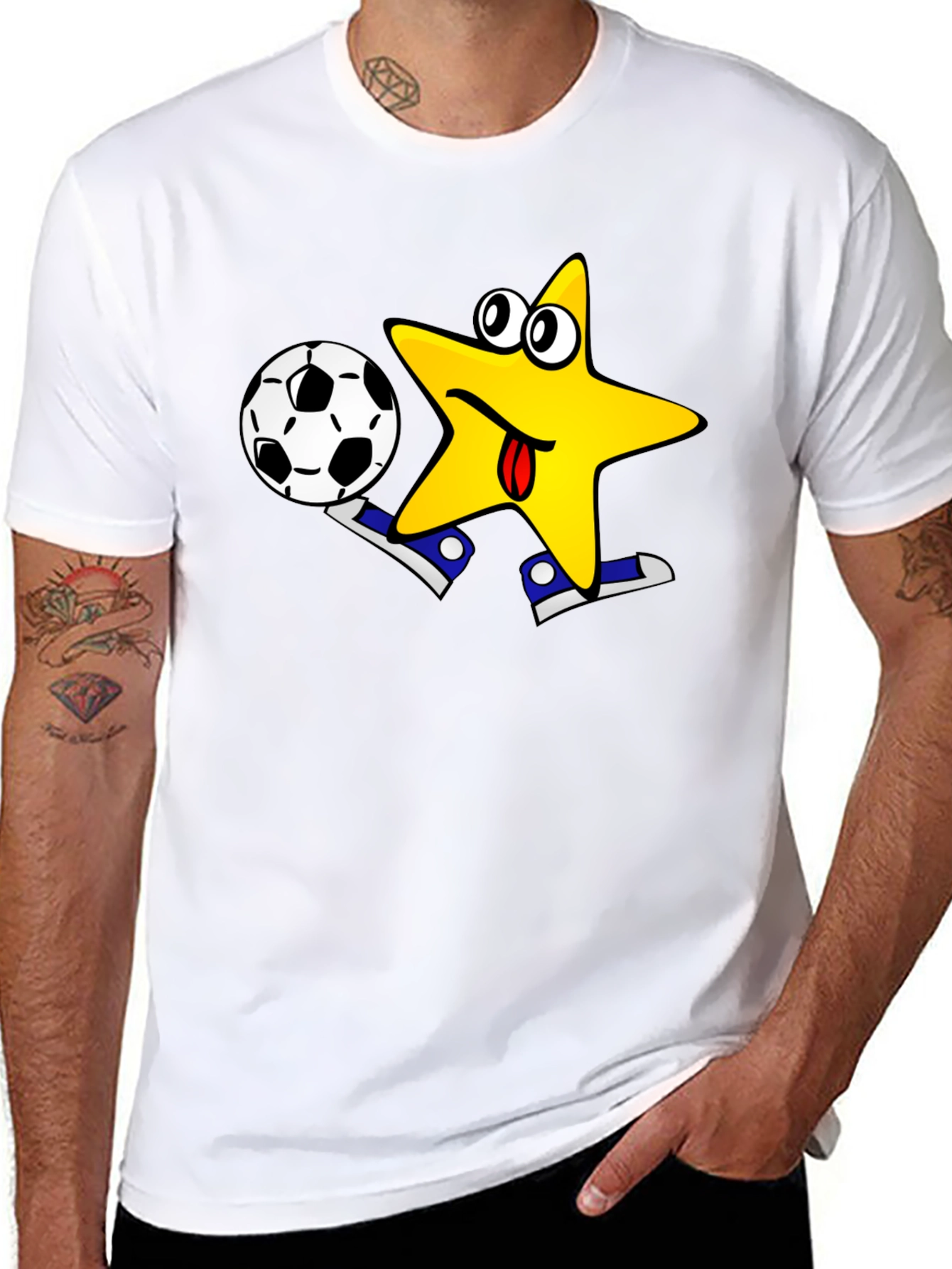 Funny Soccer Star T-Shirt - Black Cotton Tee