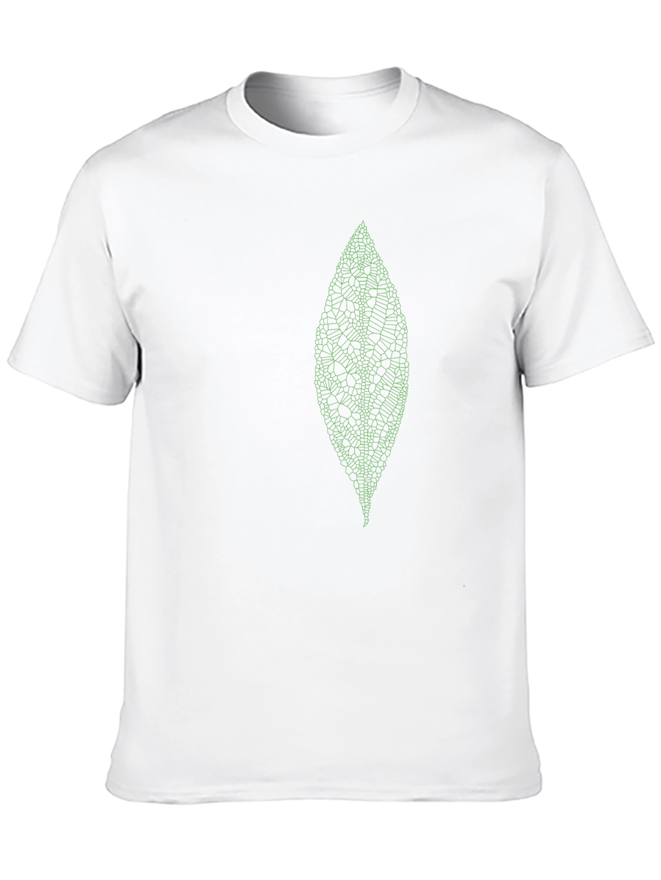 Mens Black T-Shirt with Green Leaf Design