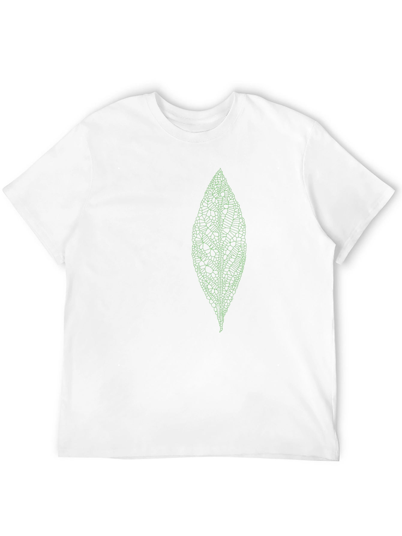 Mens Black T-Shirt with Green Leaf Design