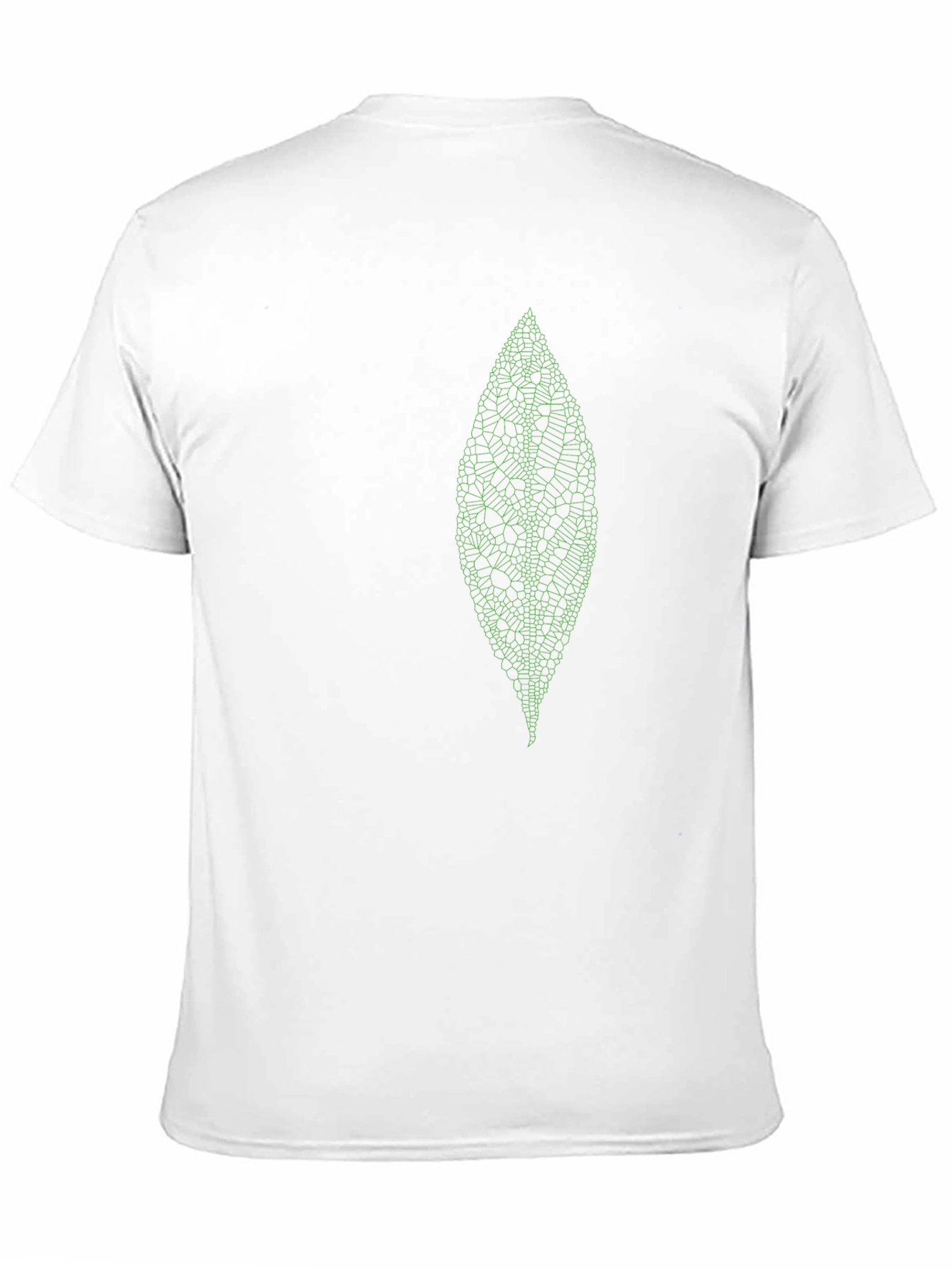 Mens Black T-Shirt with Green Leaf Design