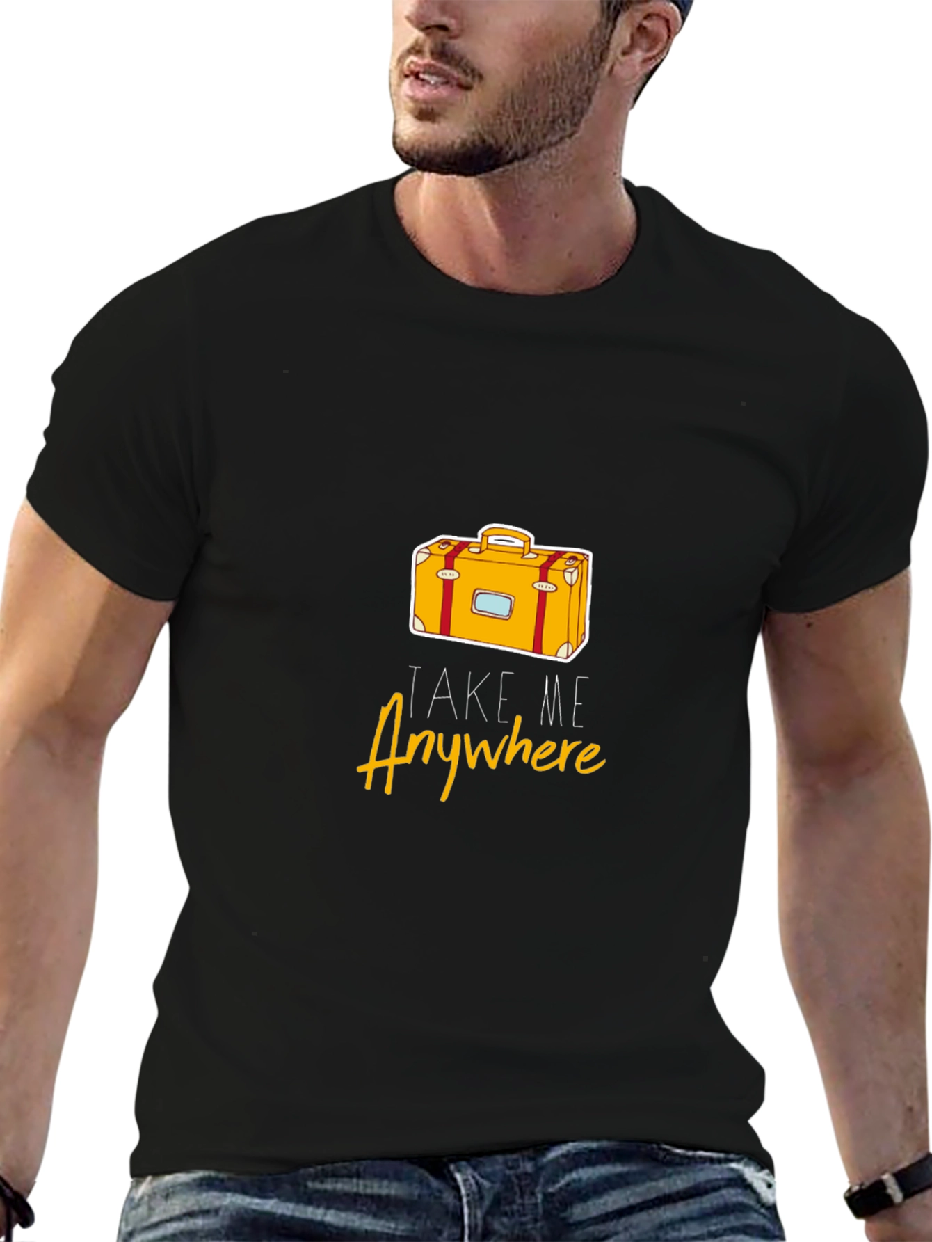 Take Me Anywhere Black Graphic T-Shirt
