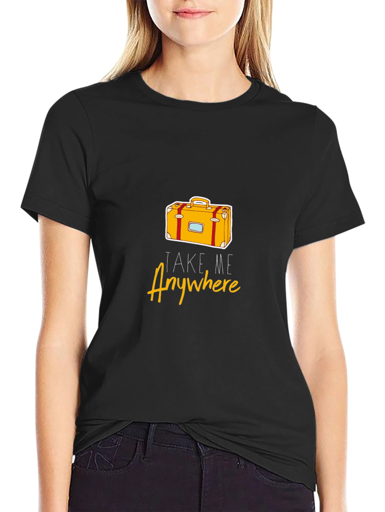 Take Me Anywhere Black Graphic T-Shirt
