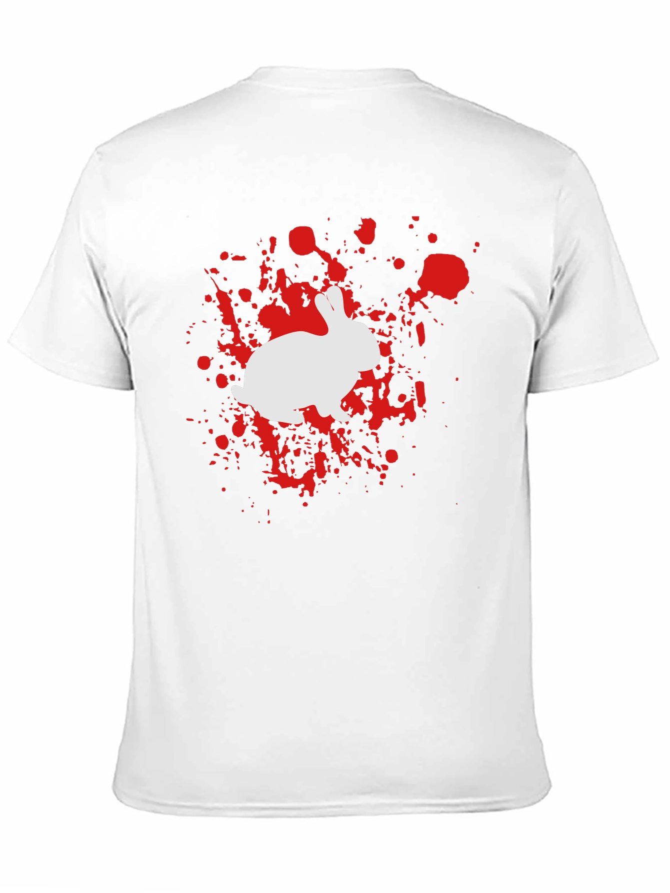 Rabbit Splatter Graphic Tee - Black Cotton Shirt