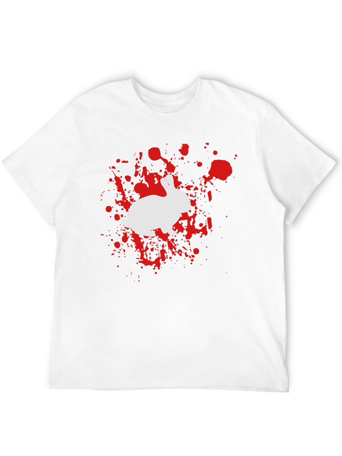 Rabbit Splatter Graphic Tee - Black Cotton Shirt
