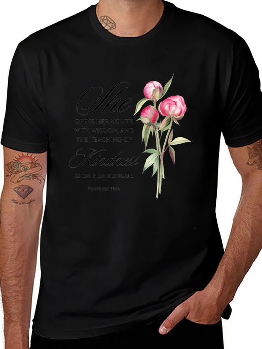 Floral Kindness T-Shirt - Proverbs 31:26
