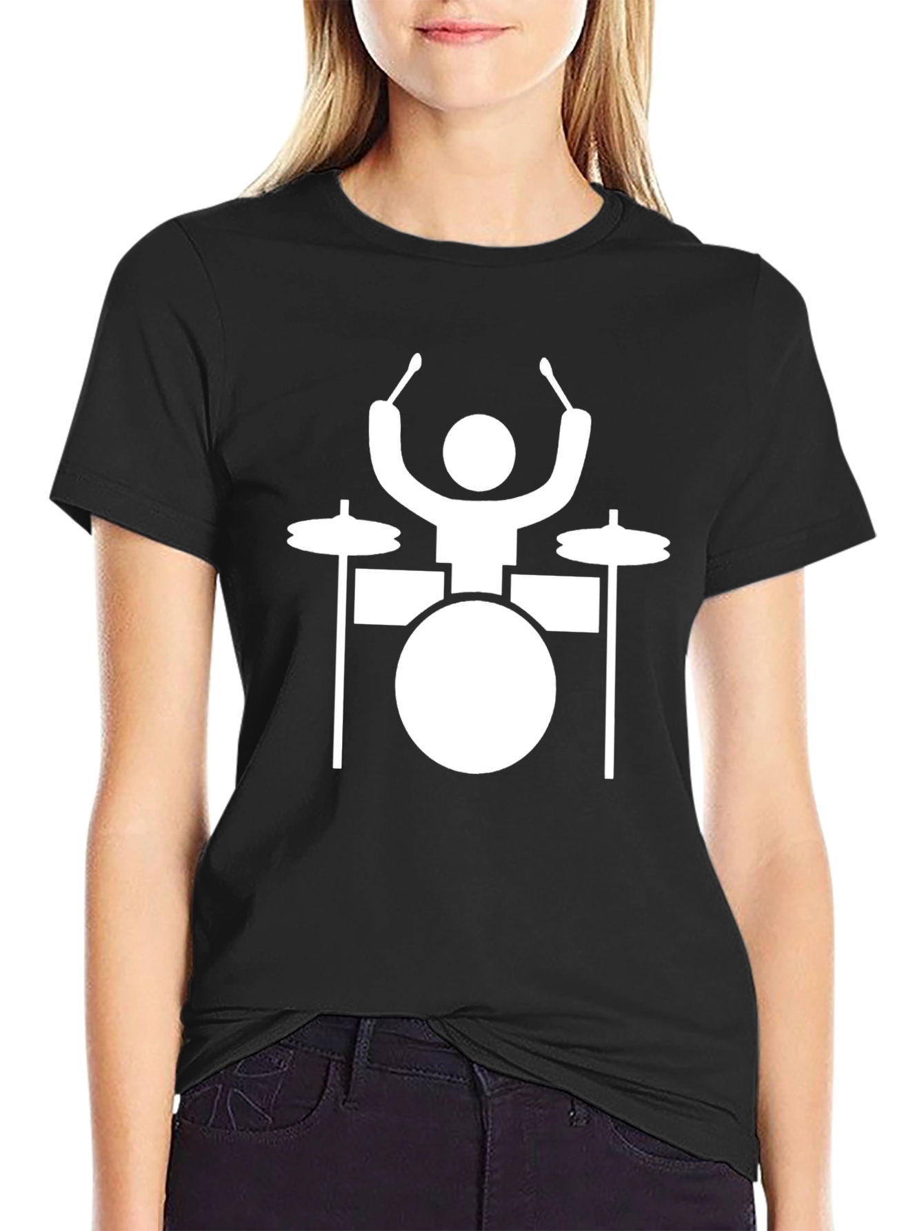 Drummer Graphic T-Shirt - Black Cotton Tee