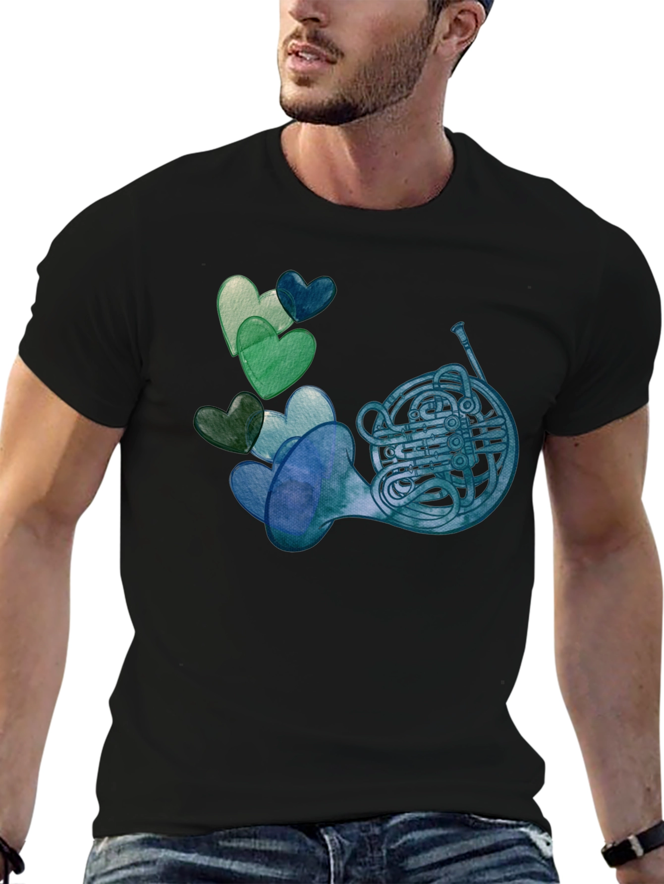 French Horn & Hearts T-Shirt