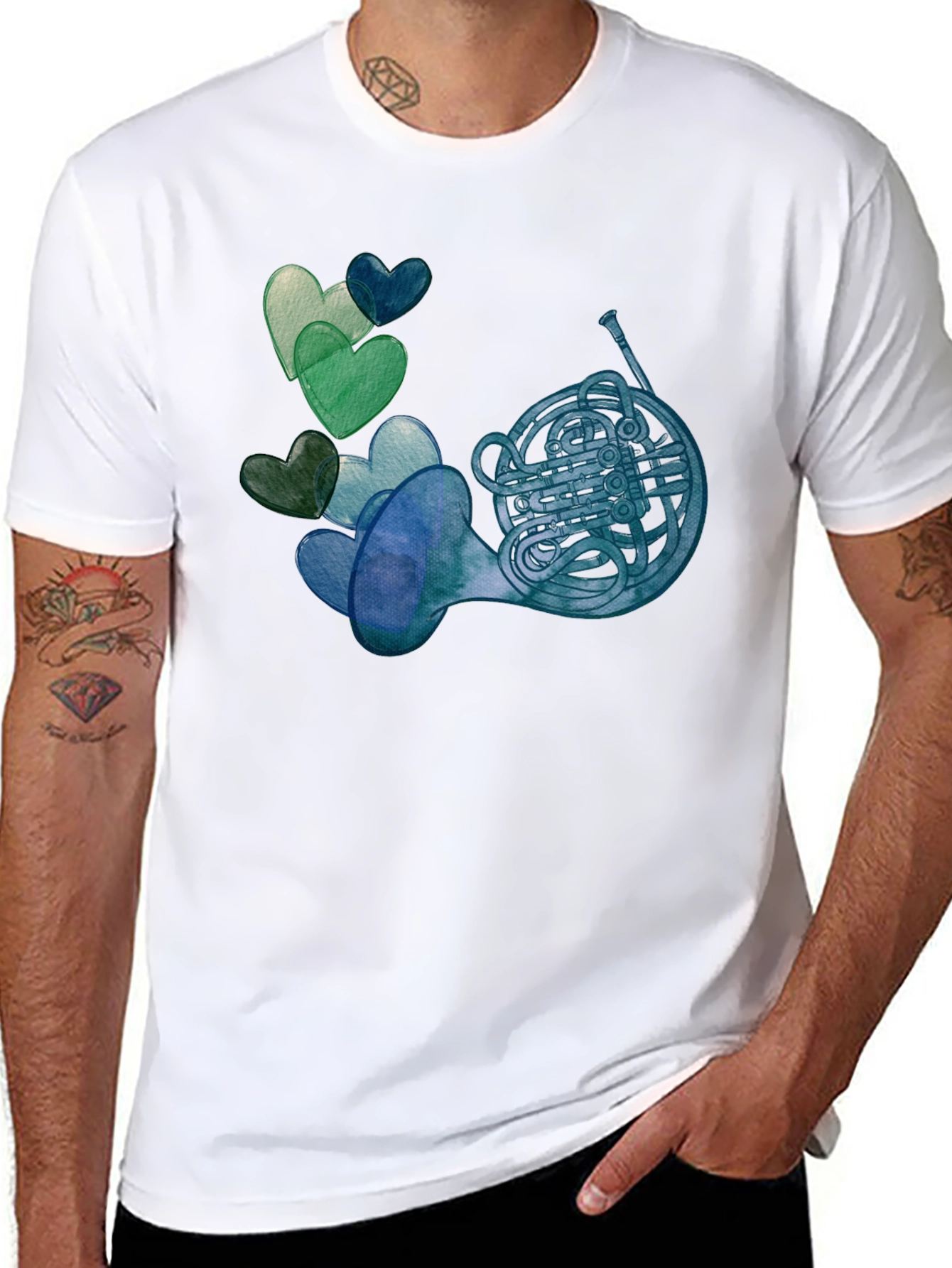 French Horn & Hearts T-Shirt