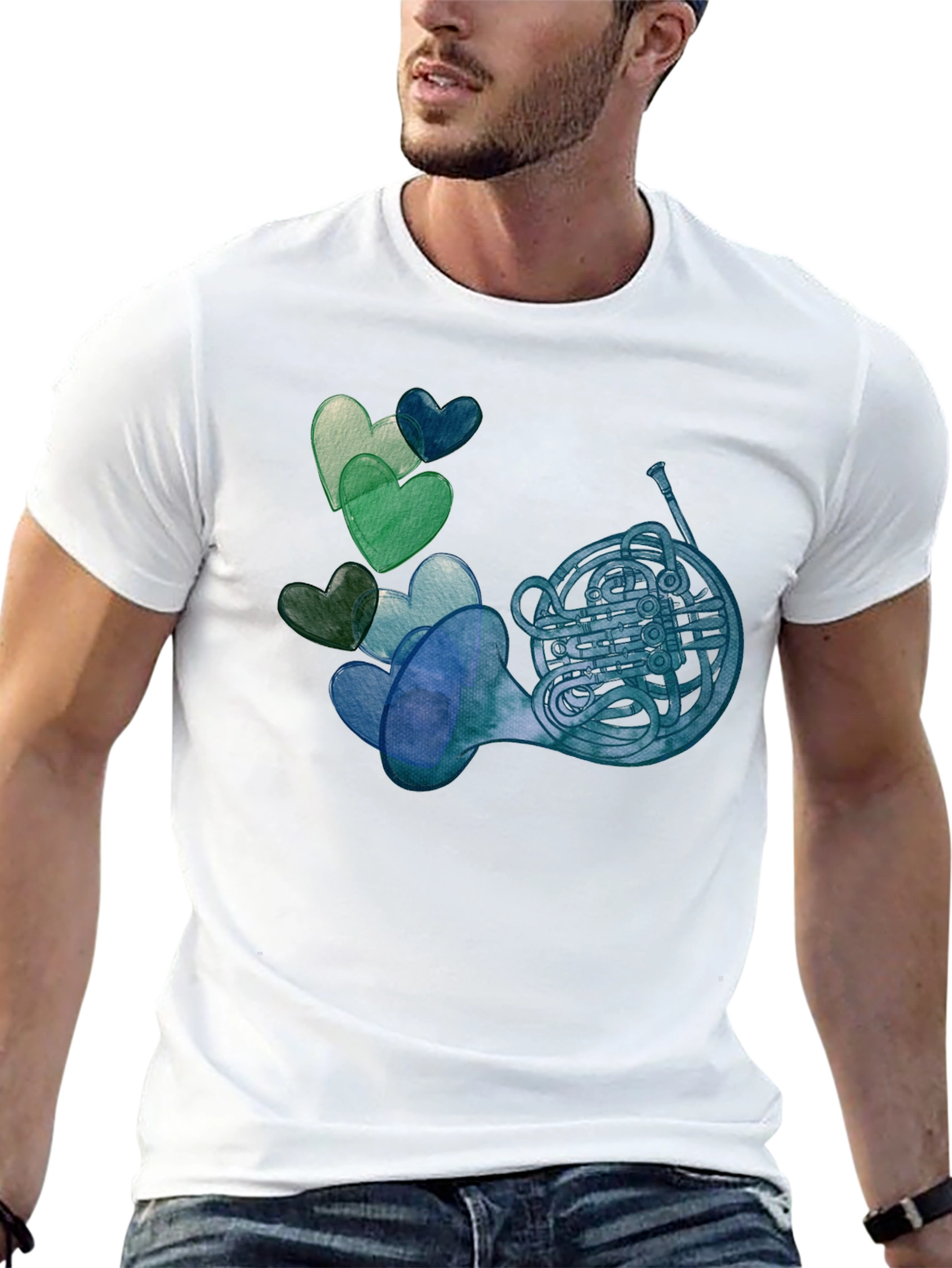 French Horn & Hearts T-Shirt