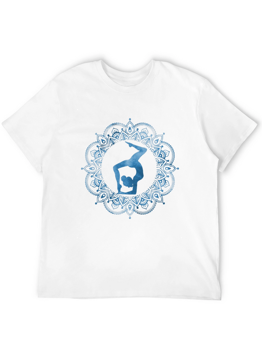 Yoga Mandala T-Shirt - Mens Black Graphic Tee