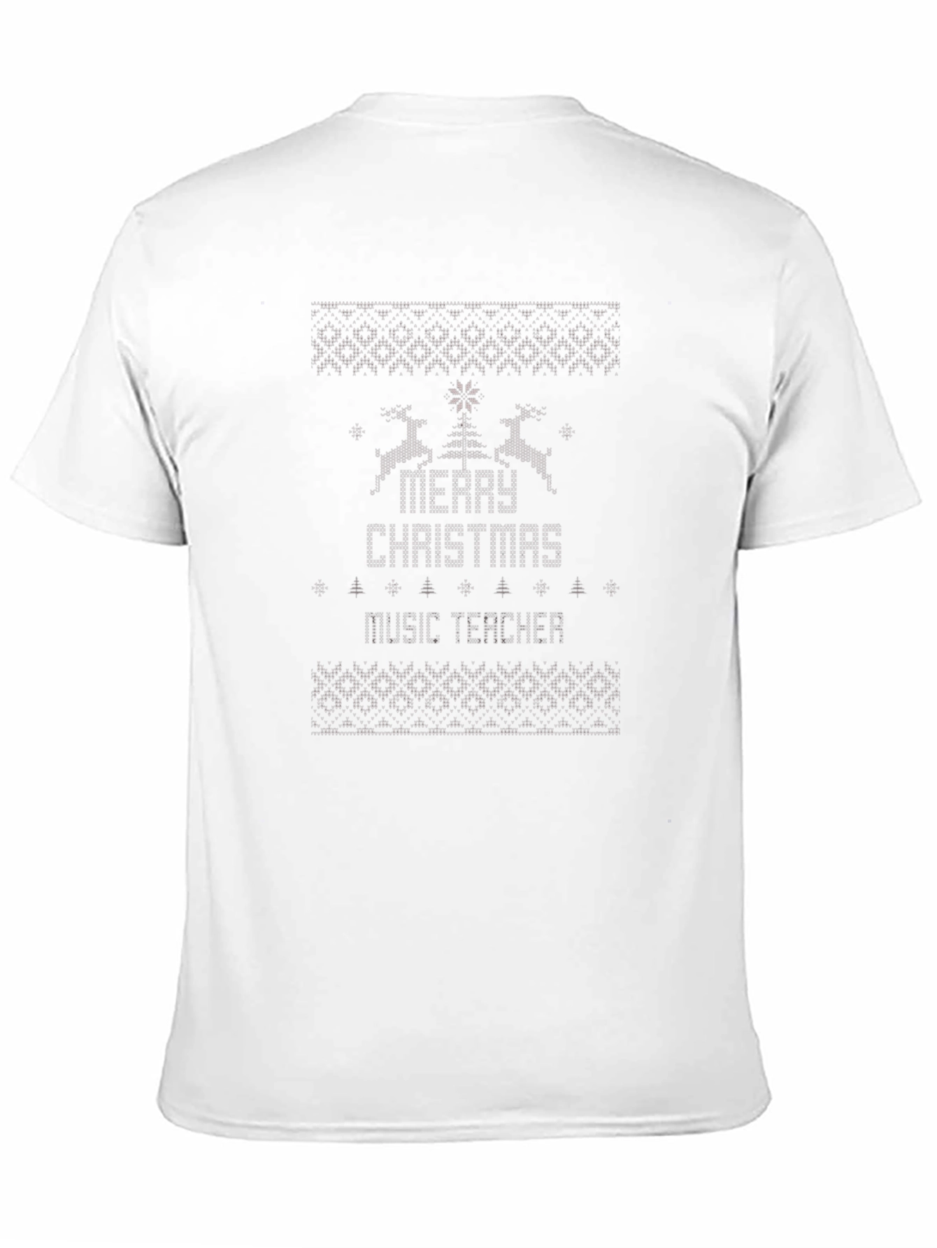 Merry Christmas Music Teacher Ugly Sweater Style T-Shirt