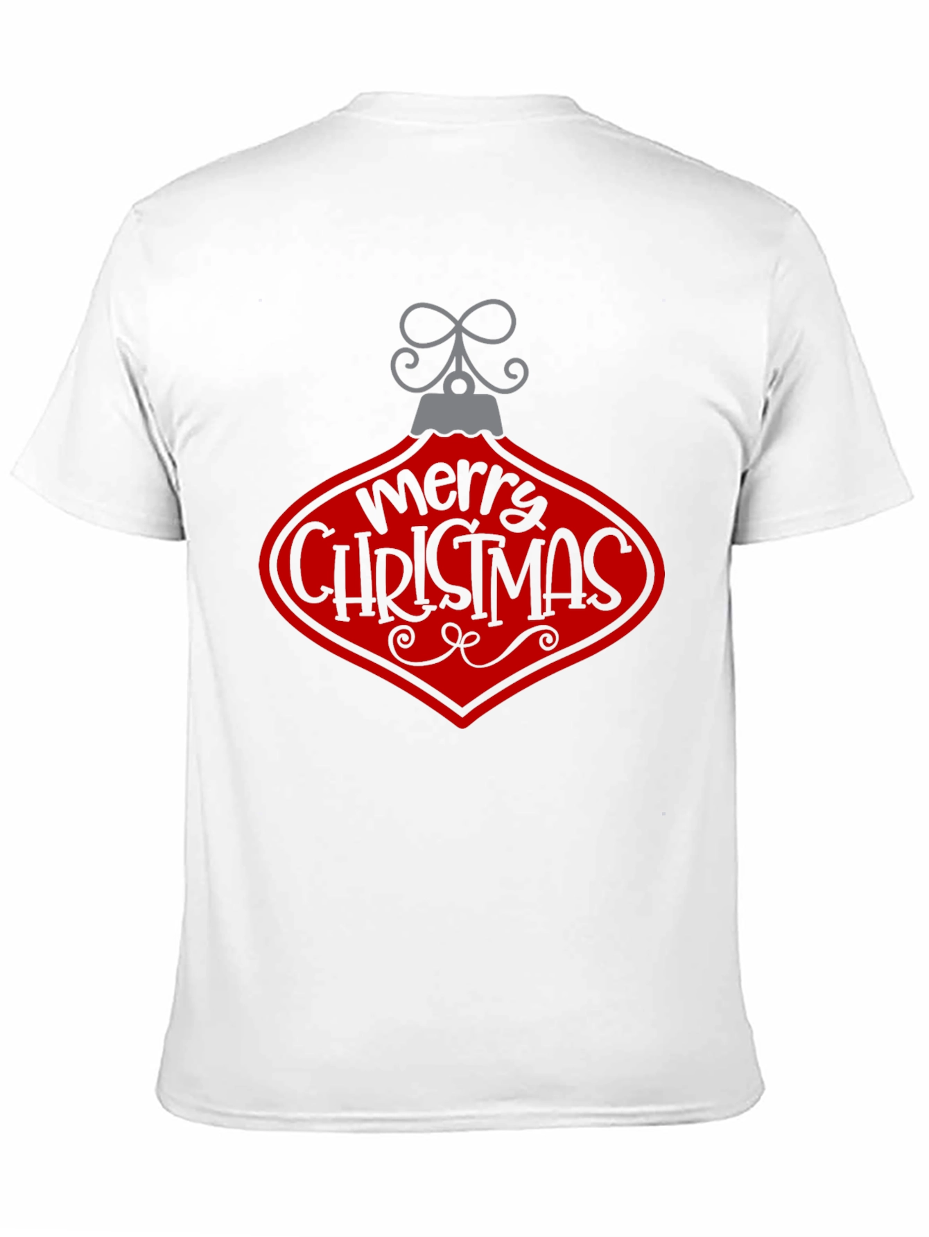 Merry Christmas Ornament Graphic Tee - Black