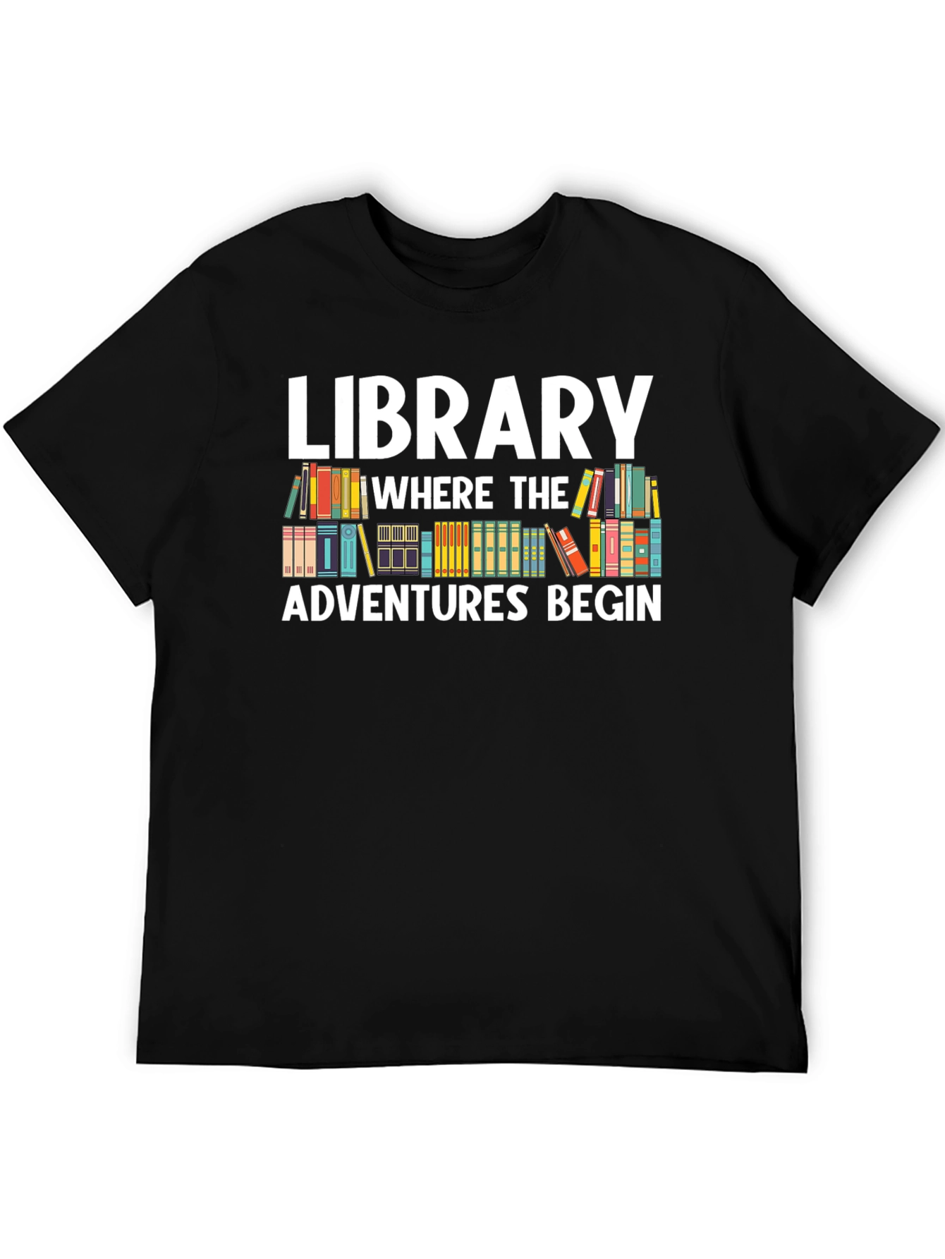 Library Adventures Graphic Tee - Book Lover Shirt