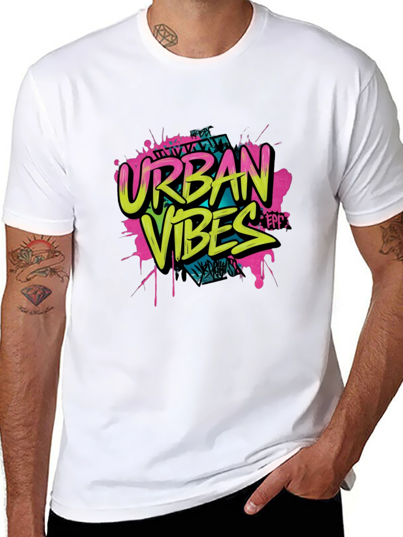 Urban Vibes Graphic Print Black T-Shirt