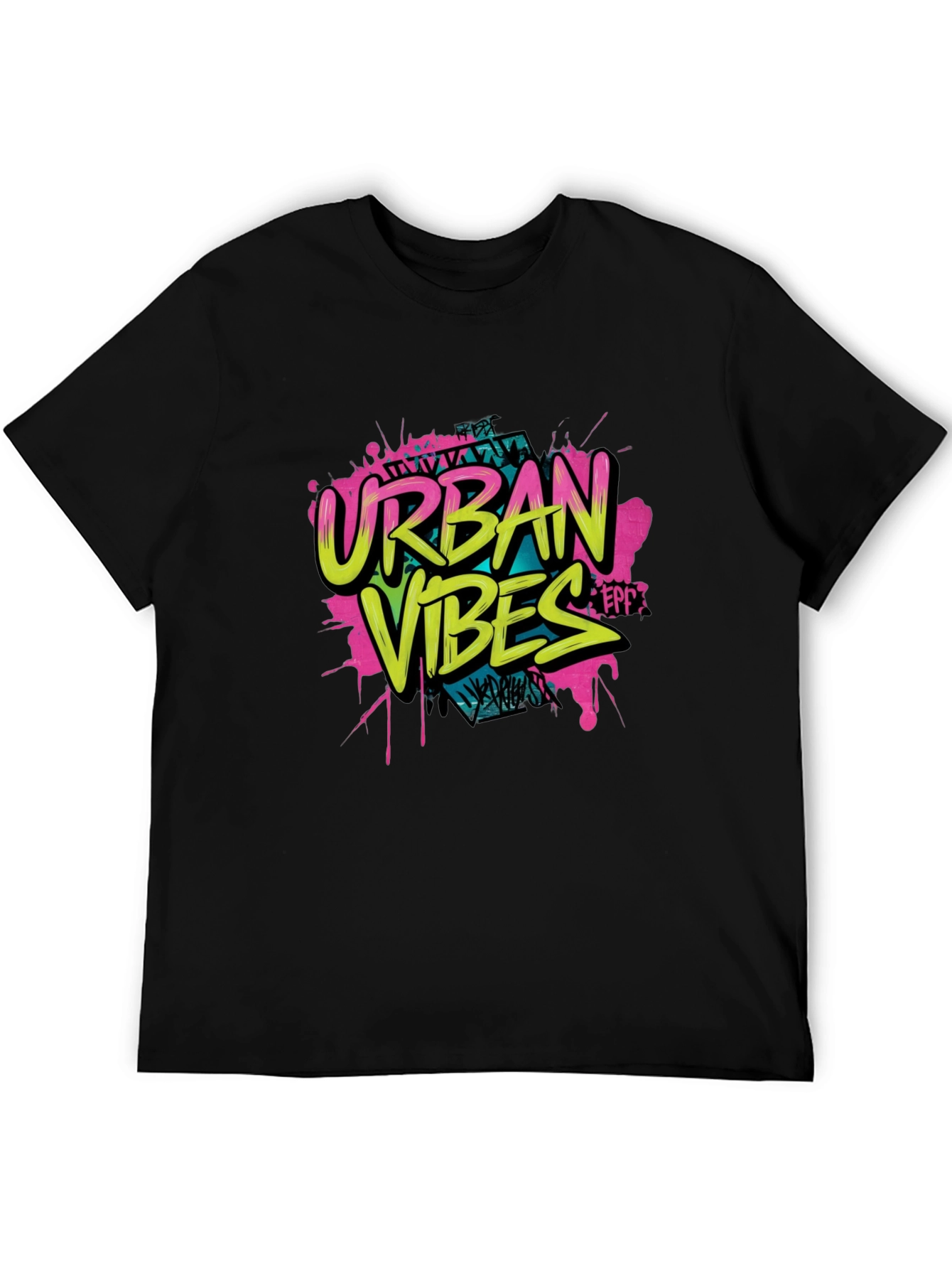 Urban Vibes Graphic Print Black T-Shirt