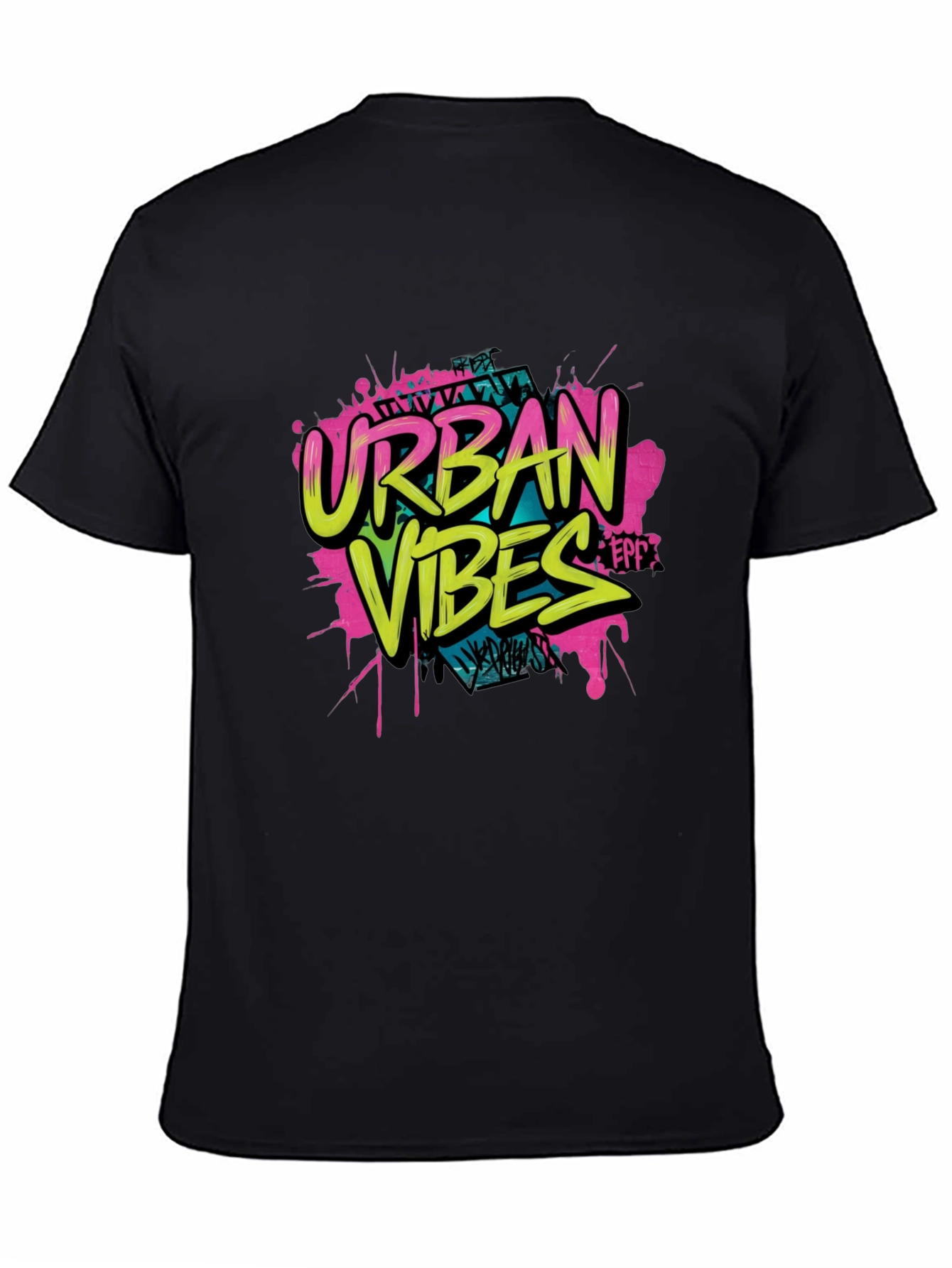 Urban Vibes Graphic Print Black T-Shirt