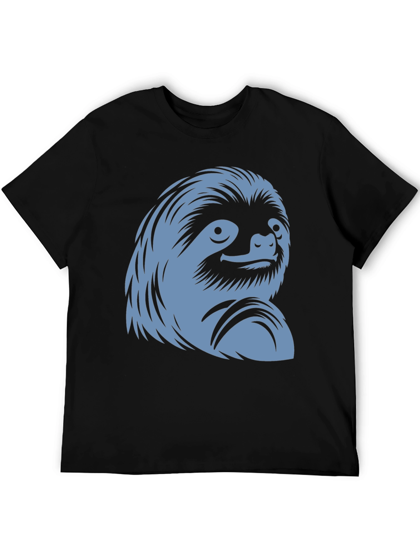Sloth Graphic Tee - Black Cotton Casual Wear