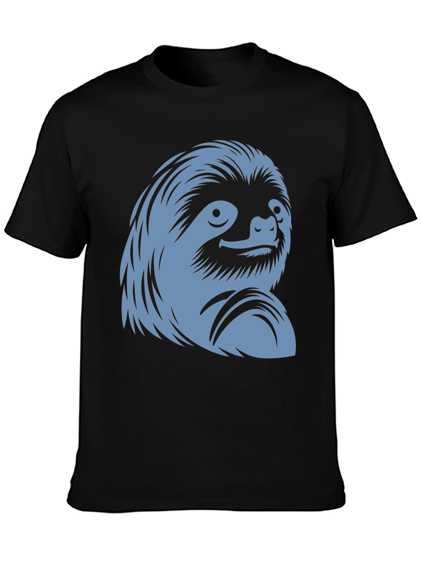 Sloth Graphic Tee - Black Cotton Casual Wear