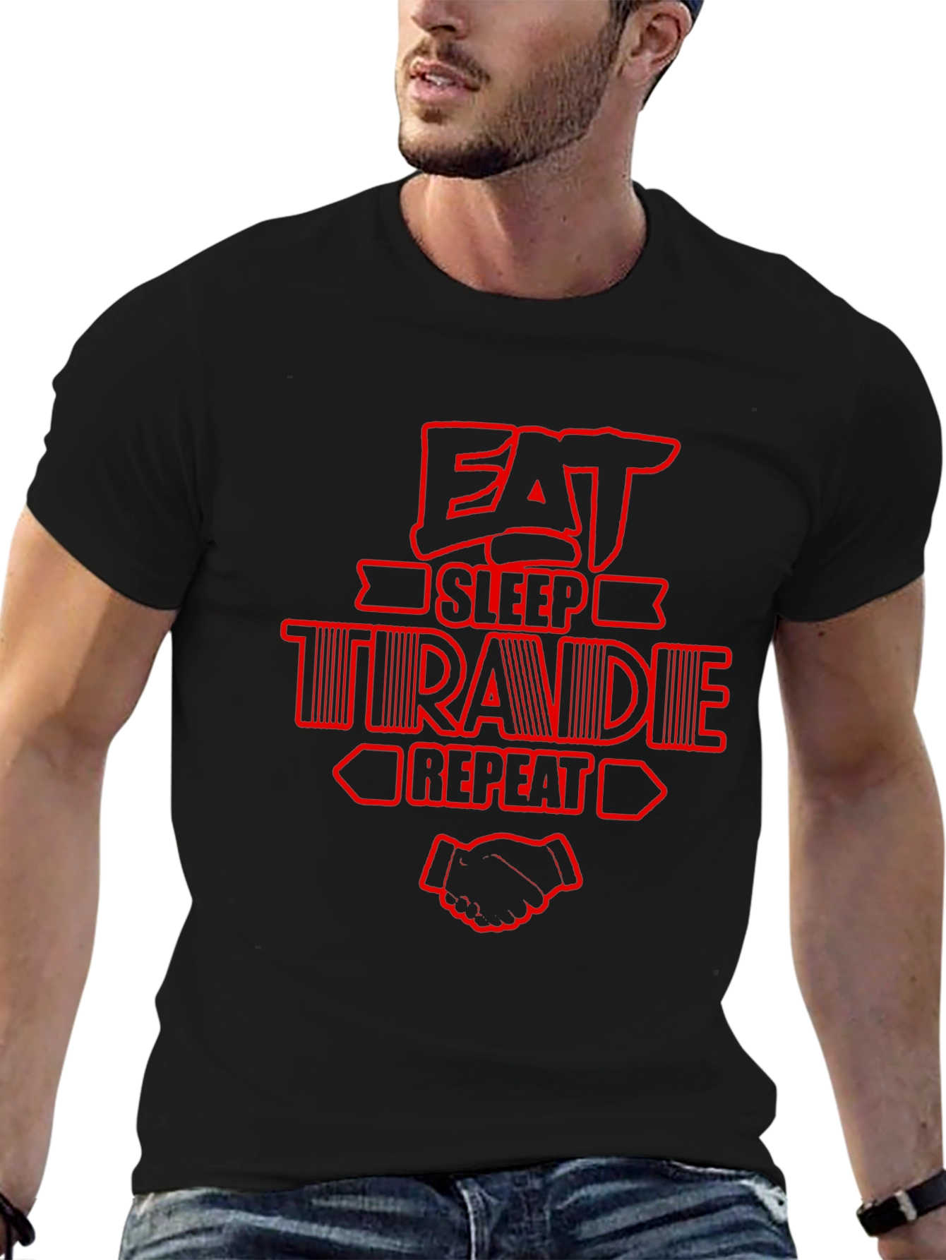 Eat Sleep Trade Repeat Graphic Tee - Black