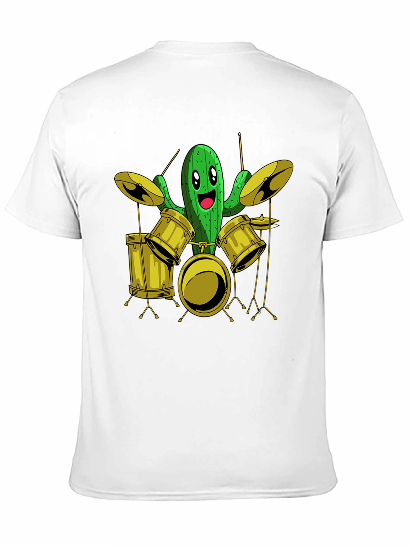 Cactus Drummer Graphic Tee - Black Cotton T-Shirt