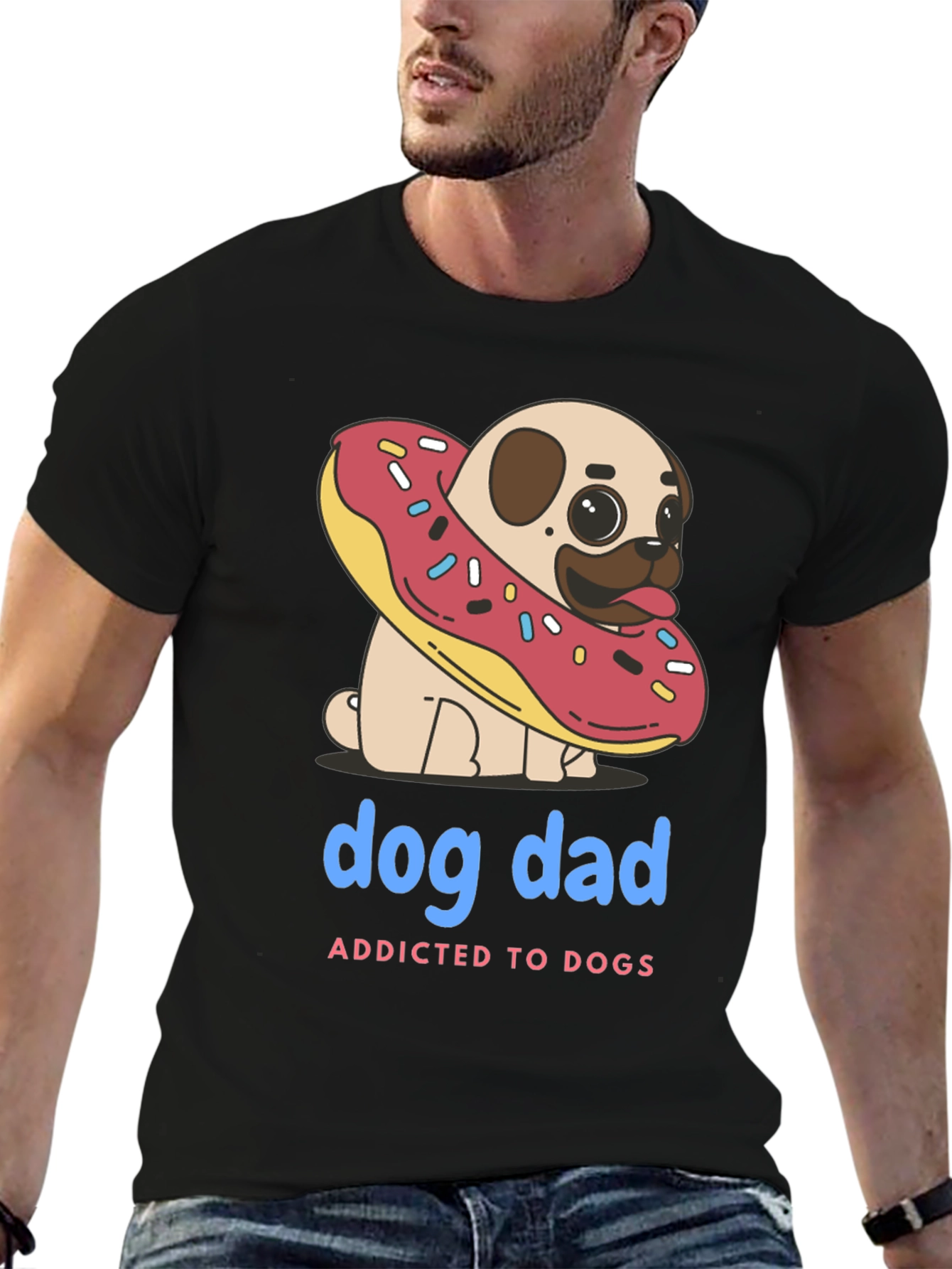 Dog Dad Pug Donut T-Shirt