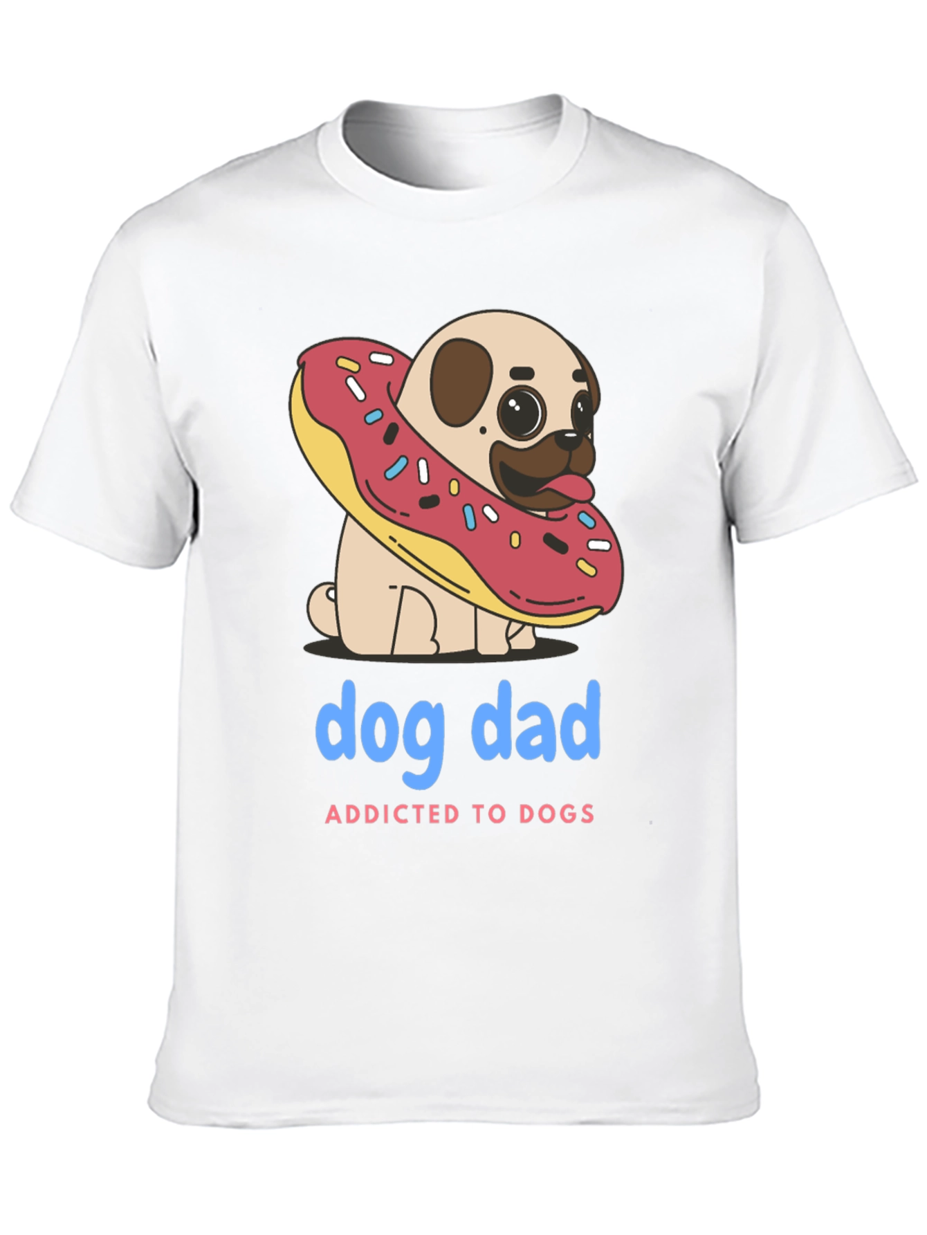 Dog Dad Pug Donut T-Shirt