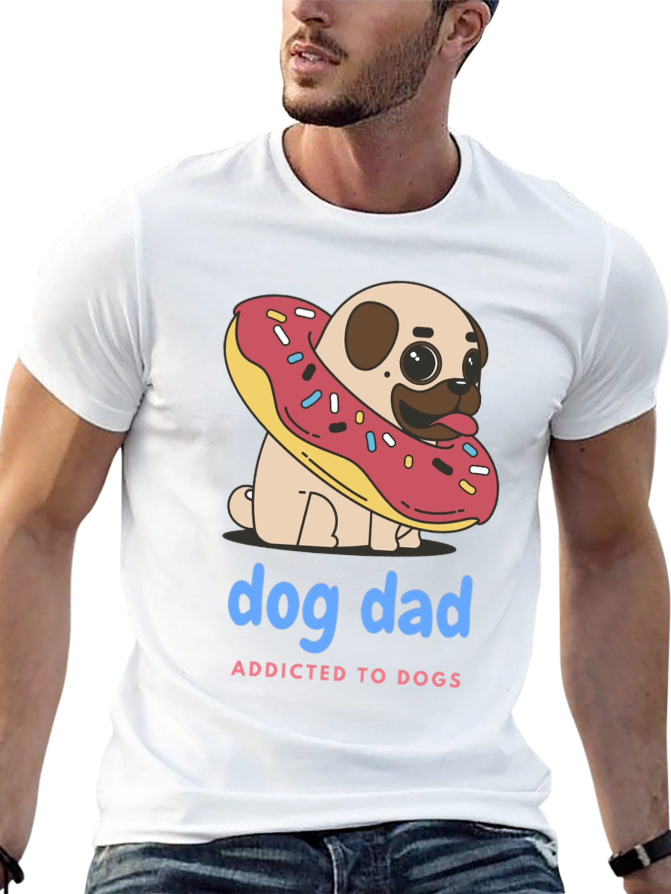 Dog Dad Pug Donut T-Shirt
