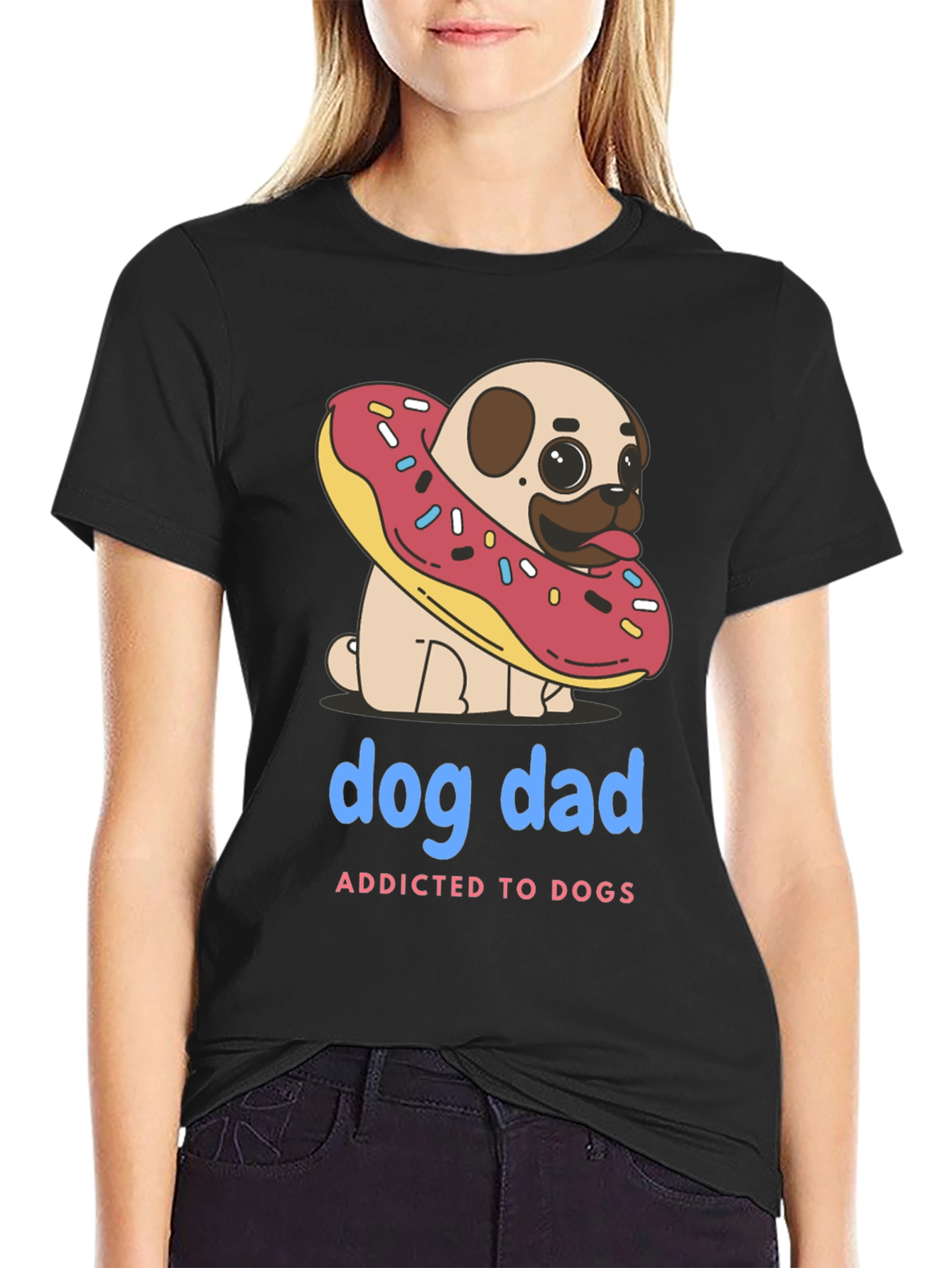 Dog Dad Pug Donut T-Shirt
