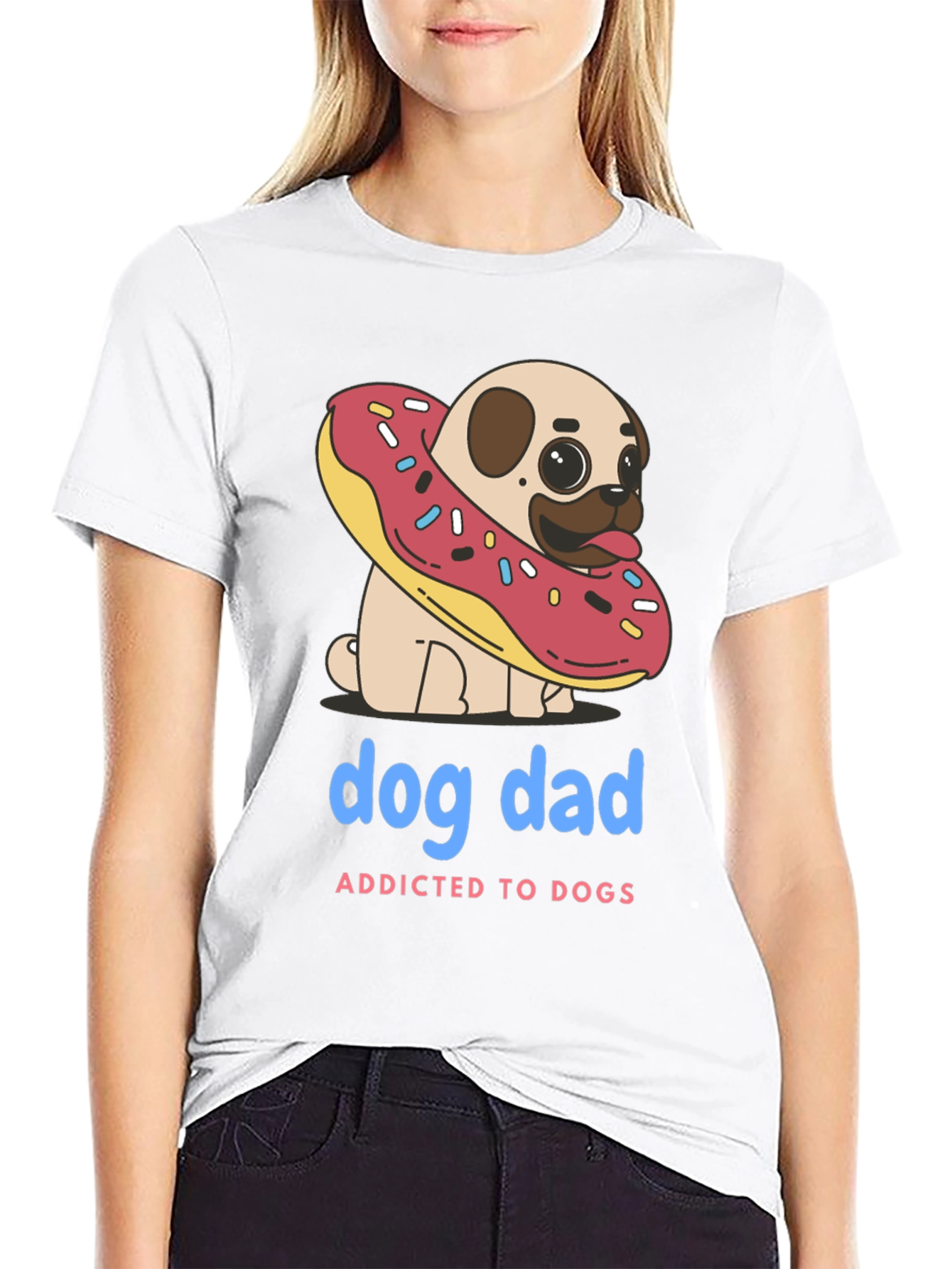 Dog Dad Pug Donut T-Shirt