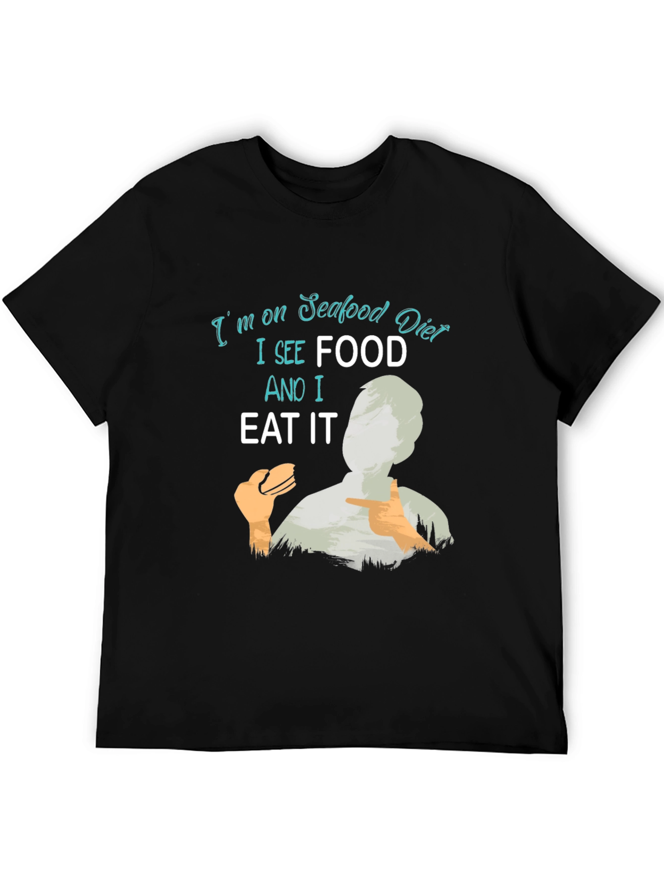 Seafood Diet Funny Graphic T-Shirt